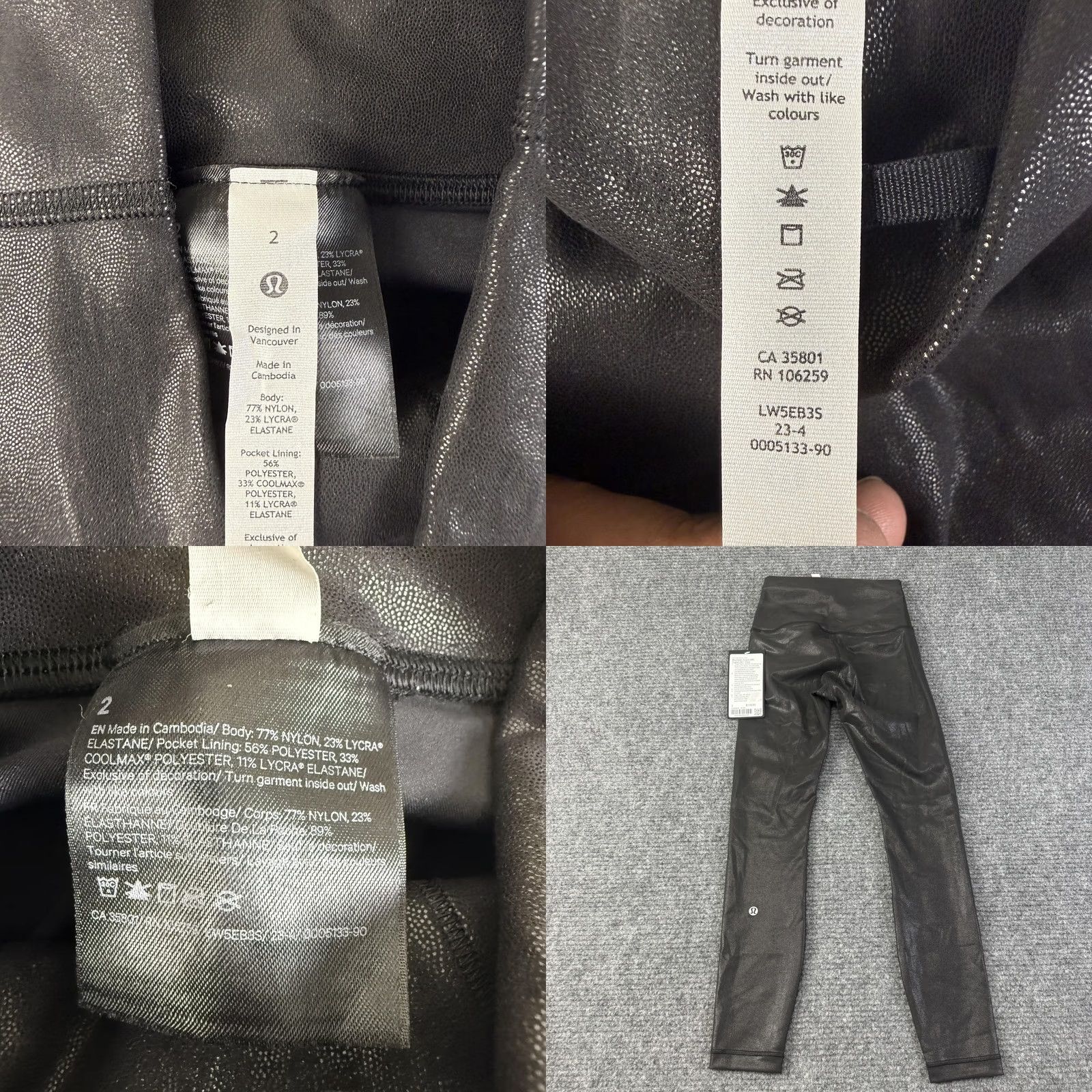 Lululemon Lululemon Leggings Womens Black Wunder Train HR Tight 25 Foil Ankle Yoga Pants 2 Size 26" / US 2 / IT 38 - 8 Thumbnail
