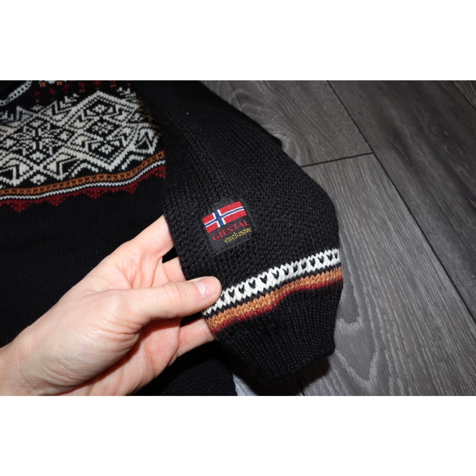 GJESTAL NORWEGIAN WOOL CREW NECK LONG SLEEVE 1/4 ZIP WINTER SWEATER MEN\'S XS