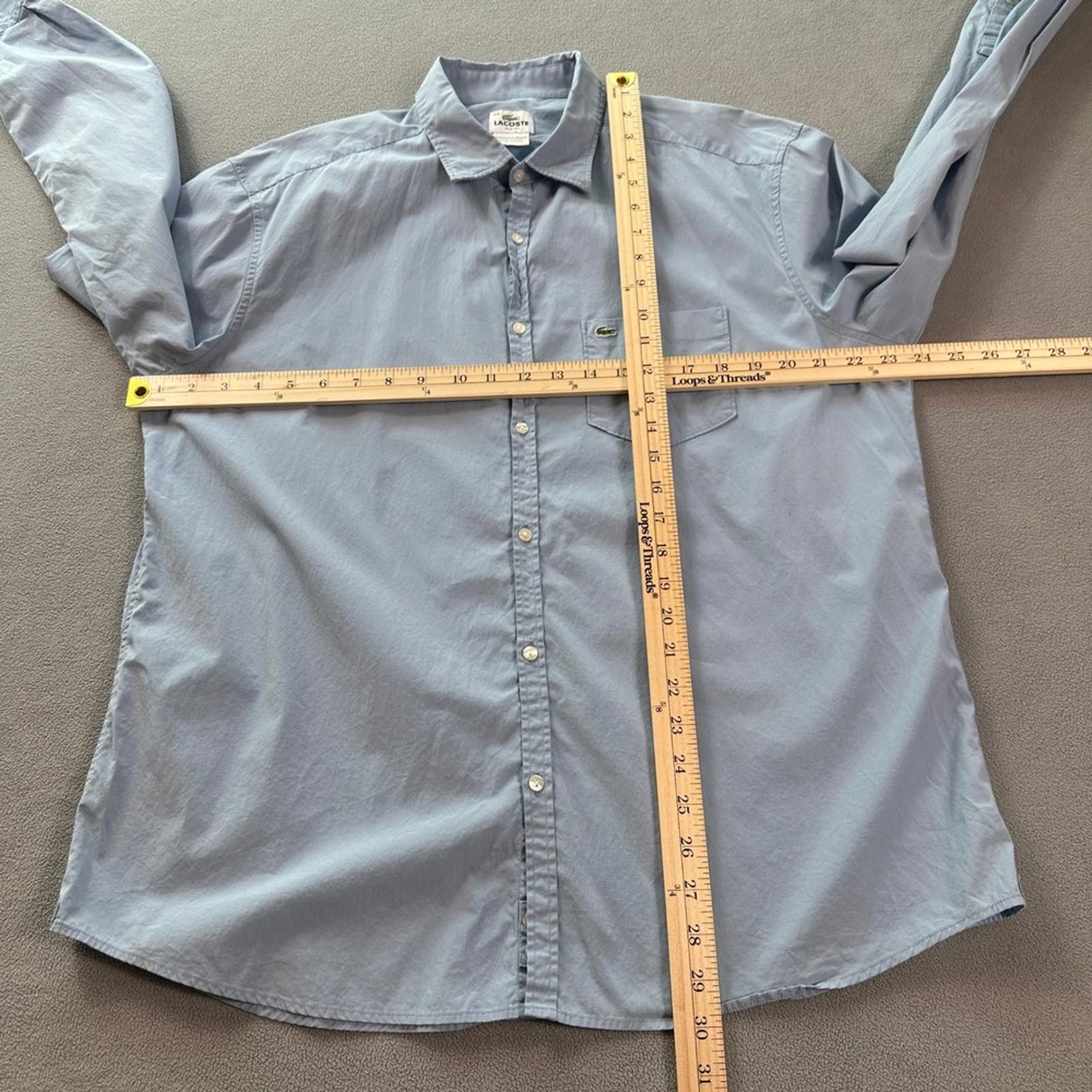 Lacoste Lacoste Button Down Shirt Mens 44 Slim Fit Light Blue Size US L / EU 52-54 / 3 - 3 Thumbnail