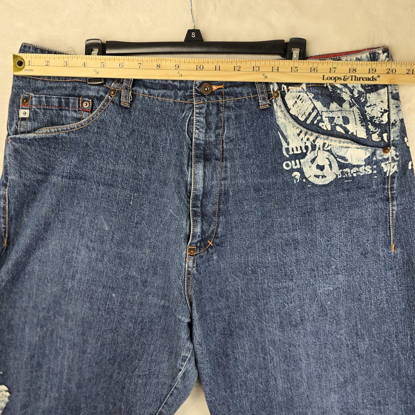 Other Vintage Y2K Indigo Red Jean Shorts 40 Baggy Skater Jorts Size US 40 / EU 56 - 13 Thumbnail