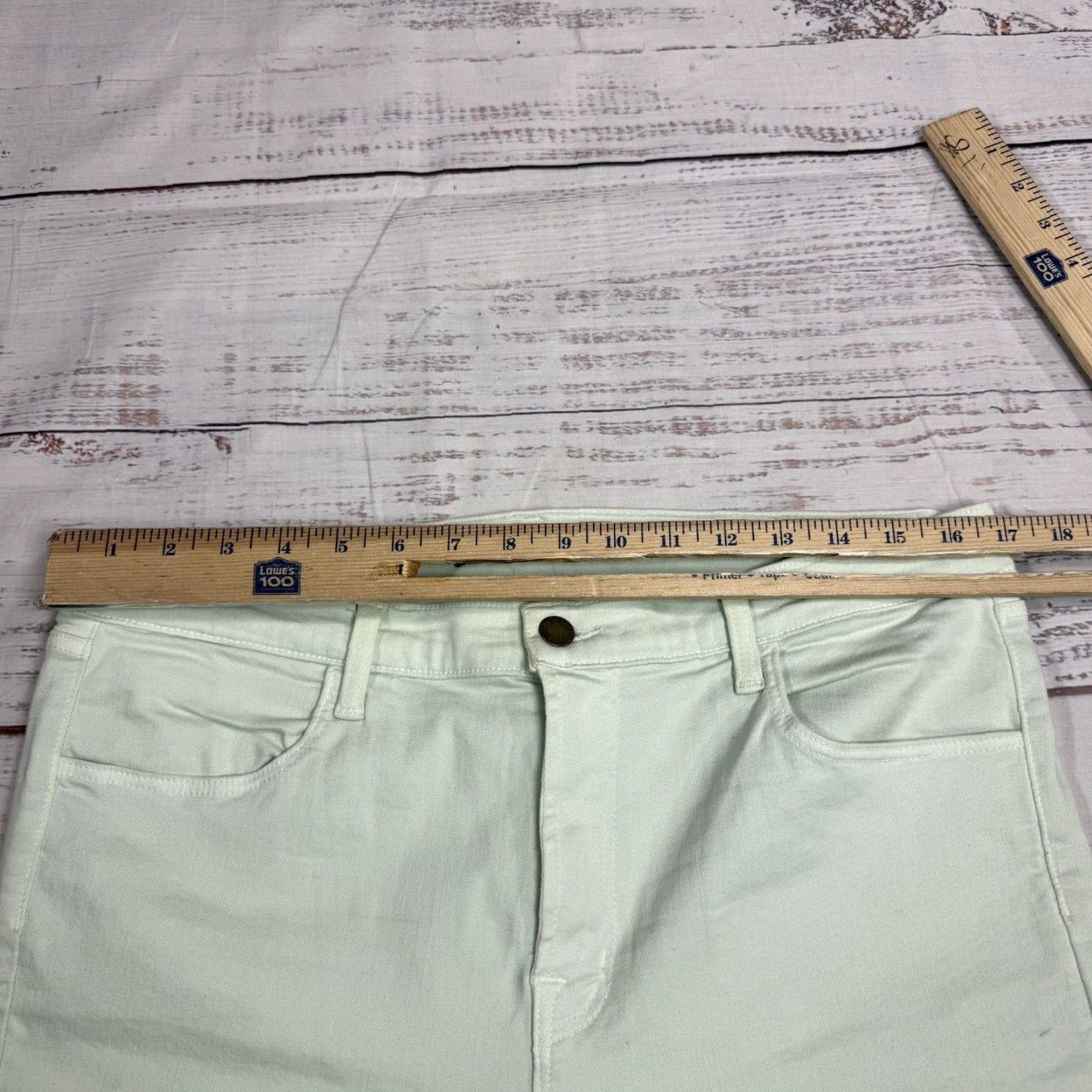 J Brand J Brand Alana Women's Light Distressed Ankle Jeans High Rise Cotton W34 Light green 27.5in Inseam Womens Jeans Size 24" / US 00 / IT 34 - 2 Thumbnail