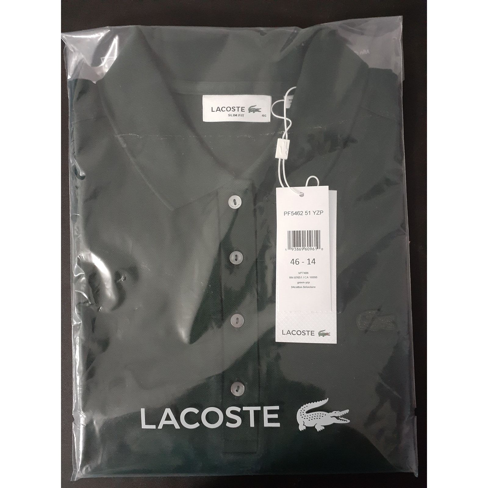 Lacoste Lacoste Women's Slim Fit Stretch Pique Polo Shirt Green 14 Size XL / US 12-14 / IT 48-50 - 2 Thumbnail