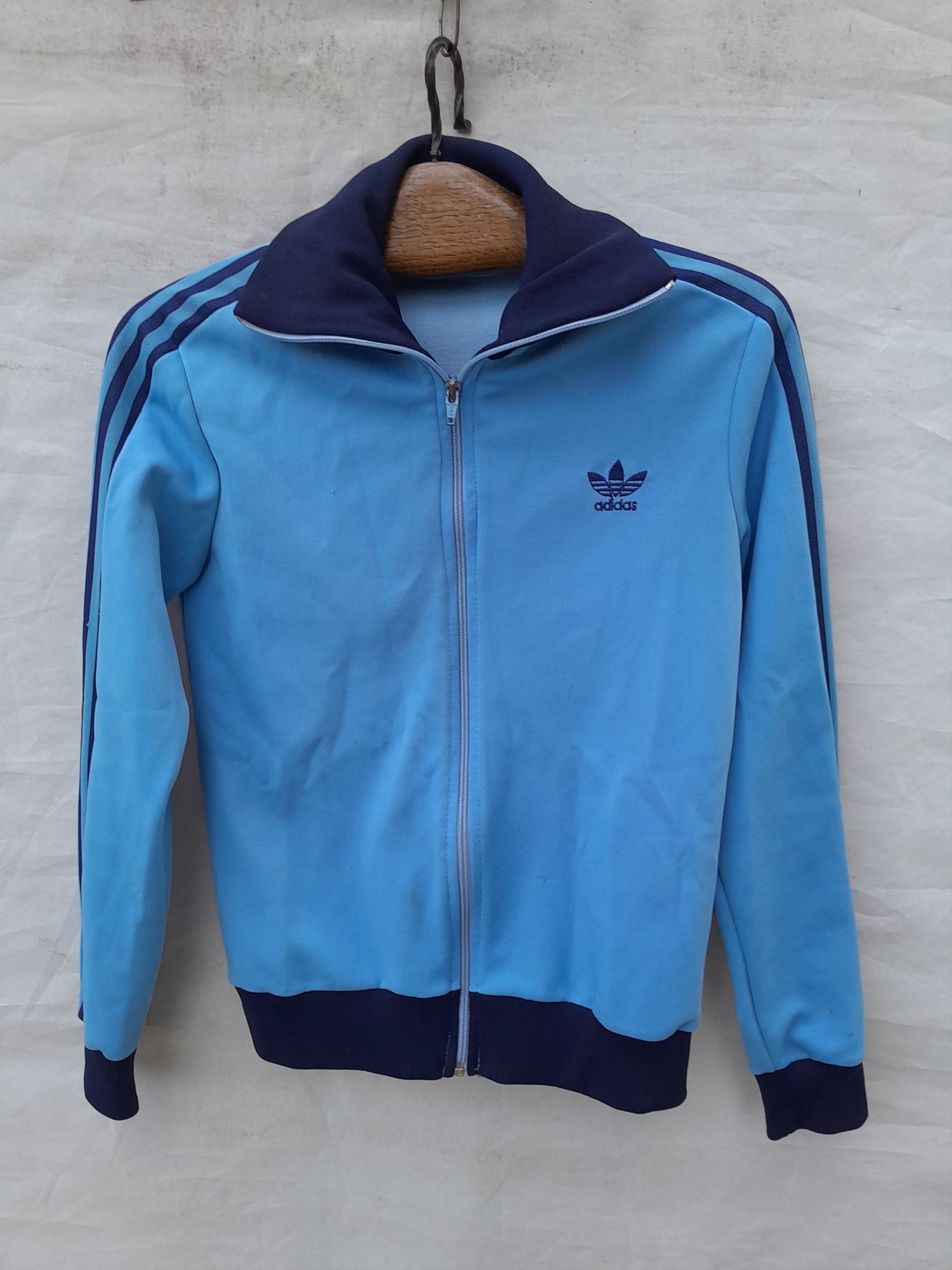 Adidas Vintage 70s Adidas Ventex Track Jacket Blue Navy Made France Size US S / EU 44-46 / 1 - 3 Thumbnail