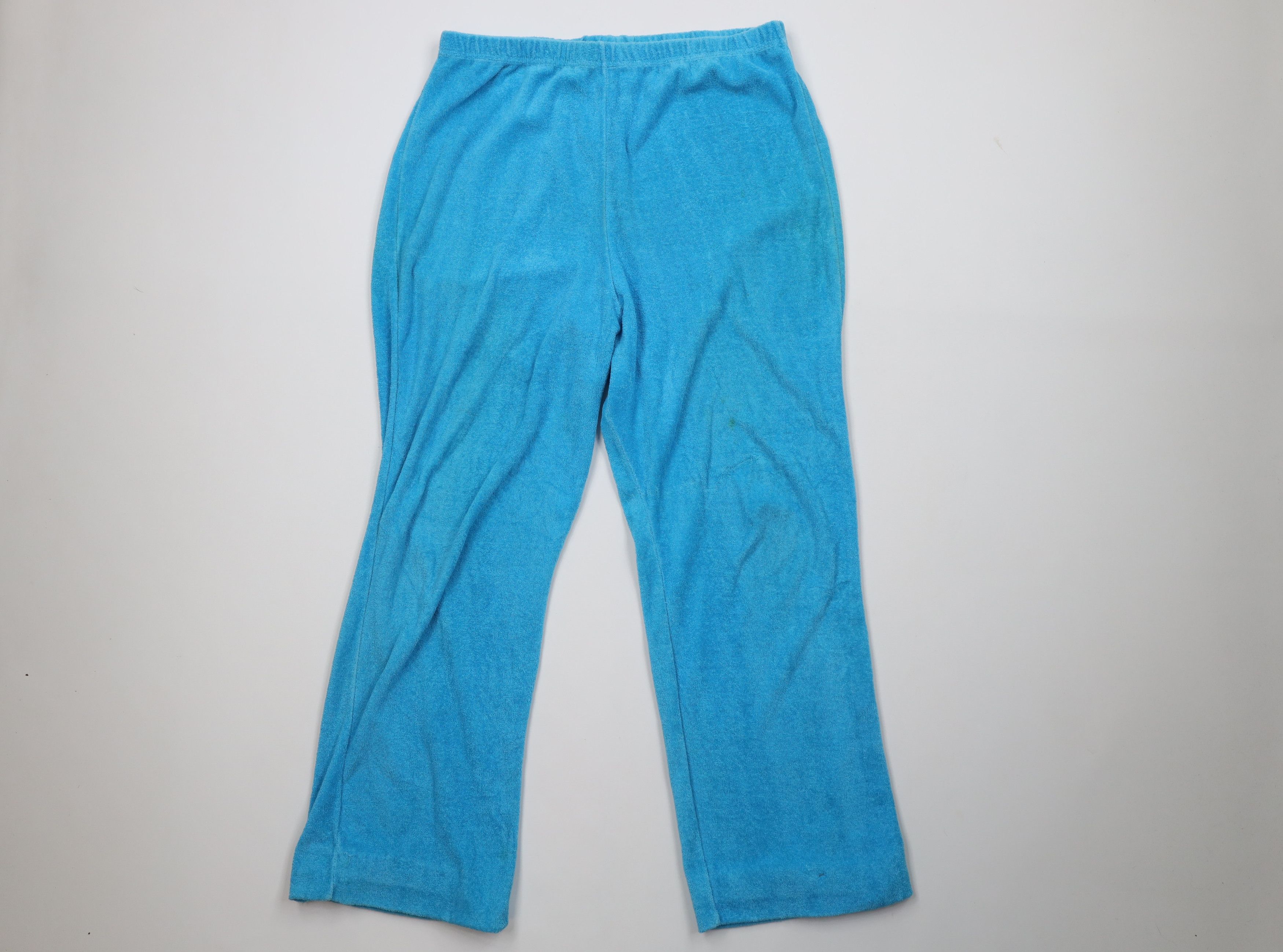 Vintage Vintage 70s Streetwear Terry Cloth Wide Leg Pants Blue USA Size 38" / US 16 / IT 52 - 1 Thumbnail