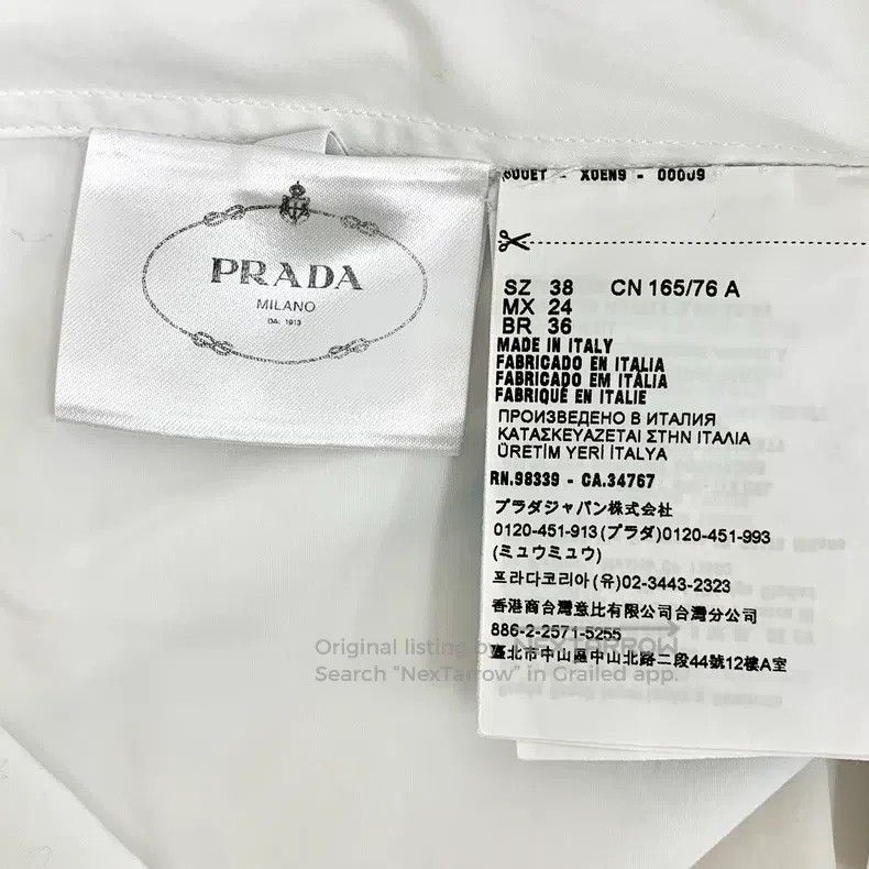 Prada Prada 22 white logo letter embroidery cotton lapel single- Size XS / US 0-2 / IT 36-38 - 7 Thumbnail