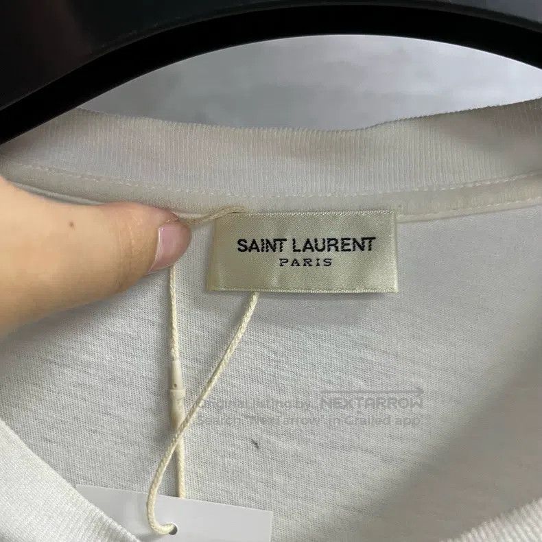 Saint Laurent Paris Saint Laurent Paris White Solid Round Neck Short Sleeve T- Size US XS / EU 42 / 0 - 2 Thumbnail