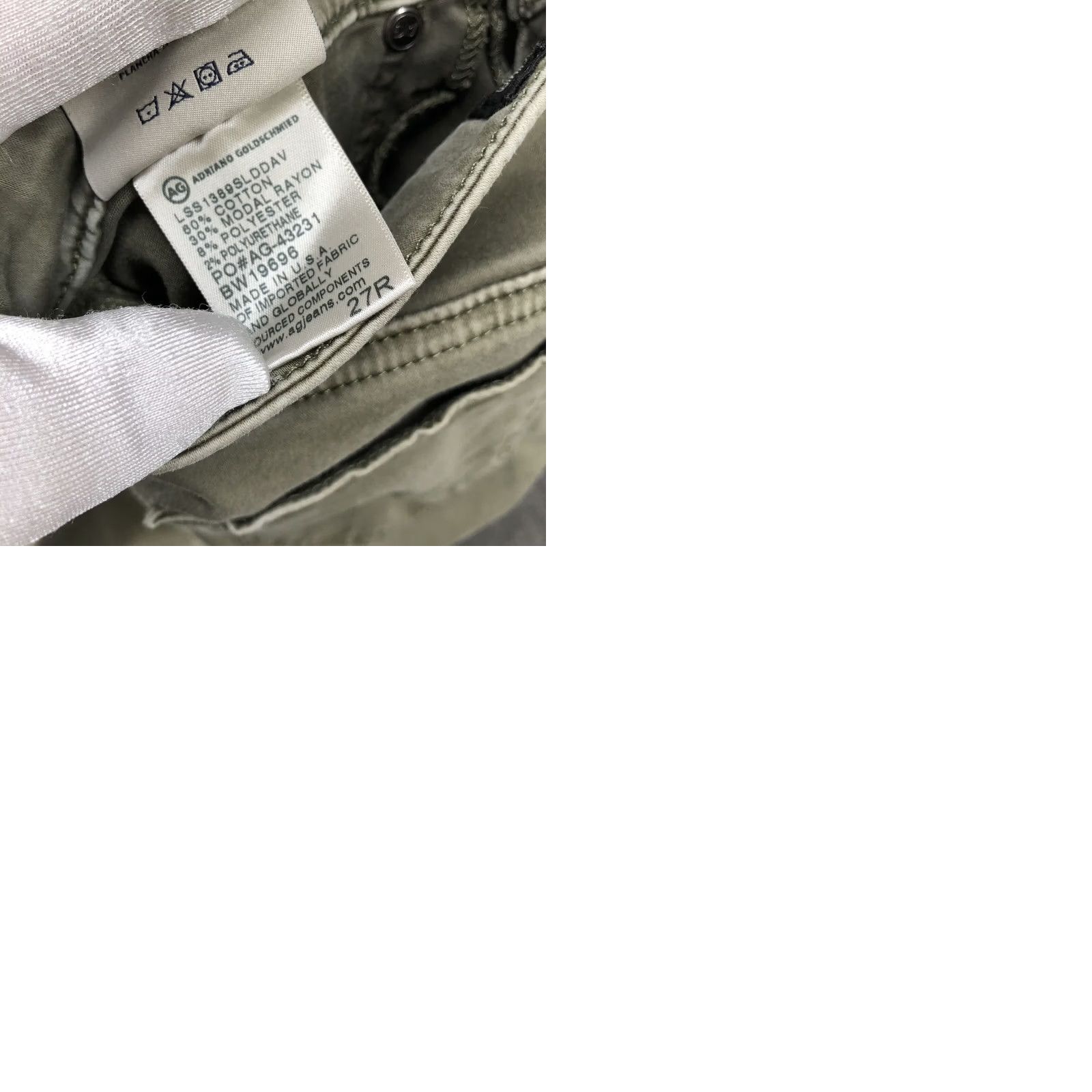 Olive AG Adriano Goldschmied Legging Ankle Super Skinny Jean Womens Sz 27 Olive Green Size 27" / US 4 / IT 40 - 9 Thumbnail