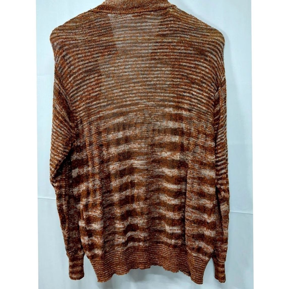 Missoni VINTAGE Missoni Women Cardigan Sweater Copper Brown Space-Dye Knit Button Front Crew Neck Lightweight Long Sleeve Metallic Threads Brown Size ONE SIZE - 3 Thumbnail