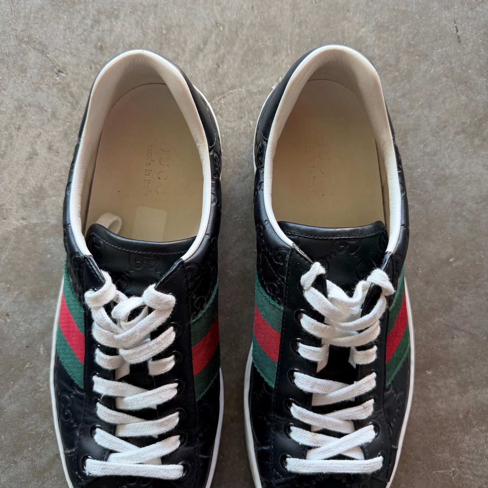 Gucci Gucci GG Ace Black Monogram Logo Sneaker Size US 10 / EU 43 - 5 Thumbnail
