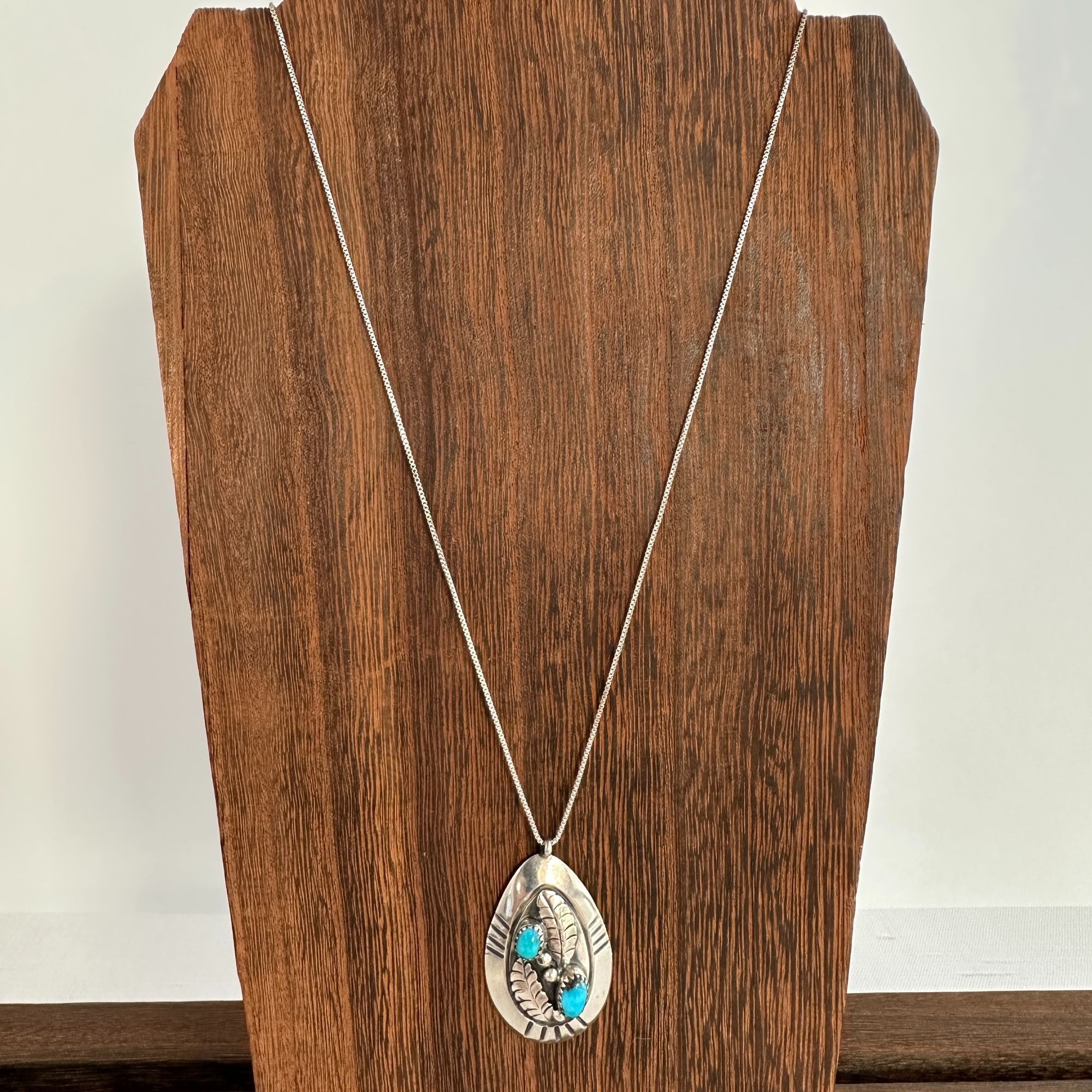 Other 1970s Native American Navajo Turquoise Pendant Necklace, Ste Size ONE SIZE - 2 Thumbnail