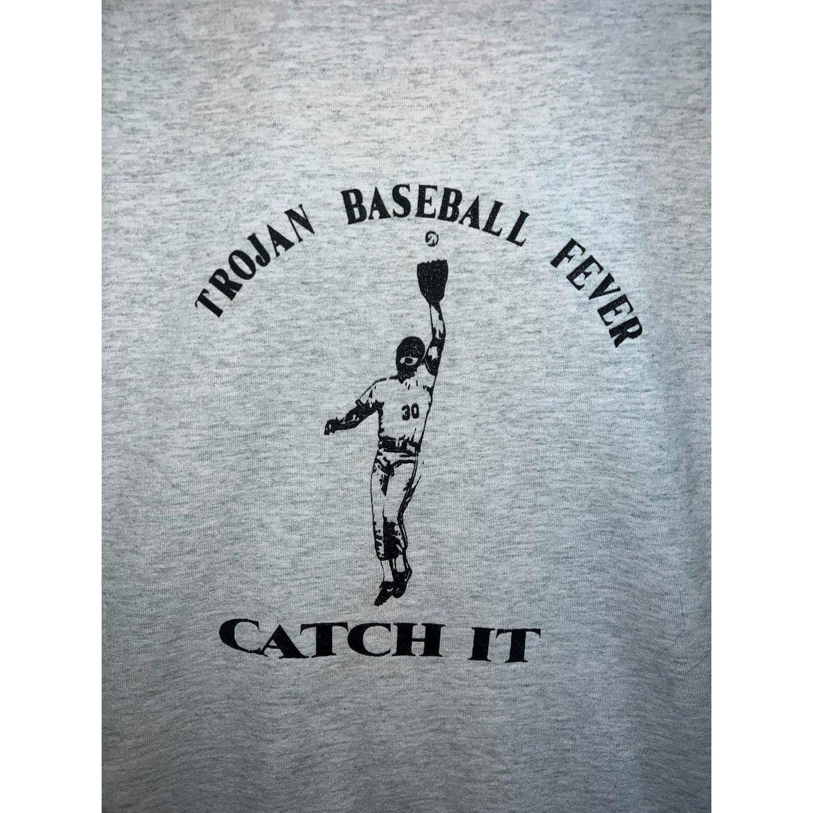Fruit Of The Loom Vintage Baseball Shirt Trojan Baseball Fever Catch It Tee XL Size US XL / EU 56 / 4 - 6 Thumbnail