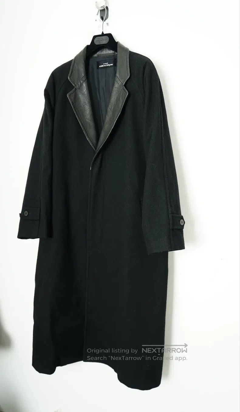 Comme des Garcons Comme Des Garcons Leather Patchwork Collar Mid-Length Wool Size S / US 4 / IT 40 - 2 Thumbnail