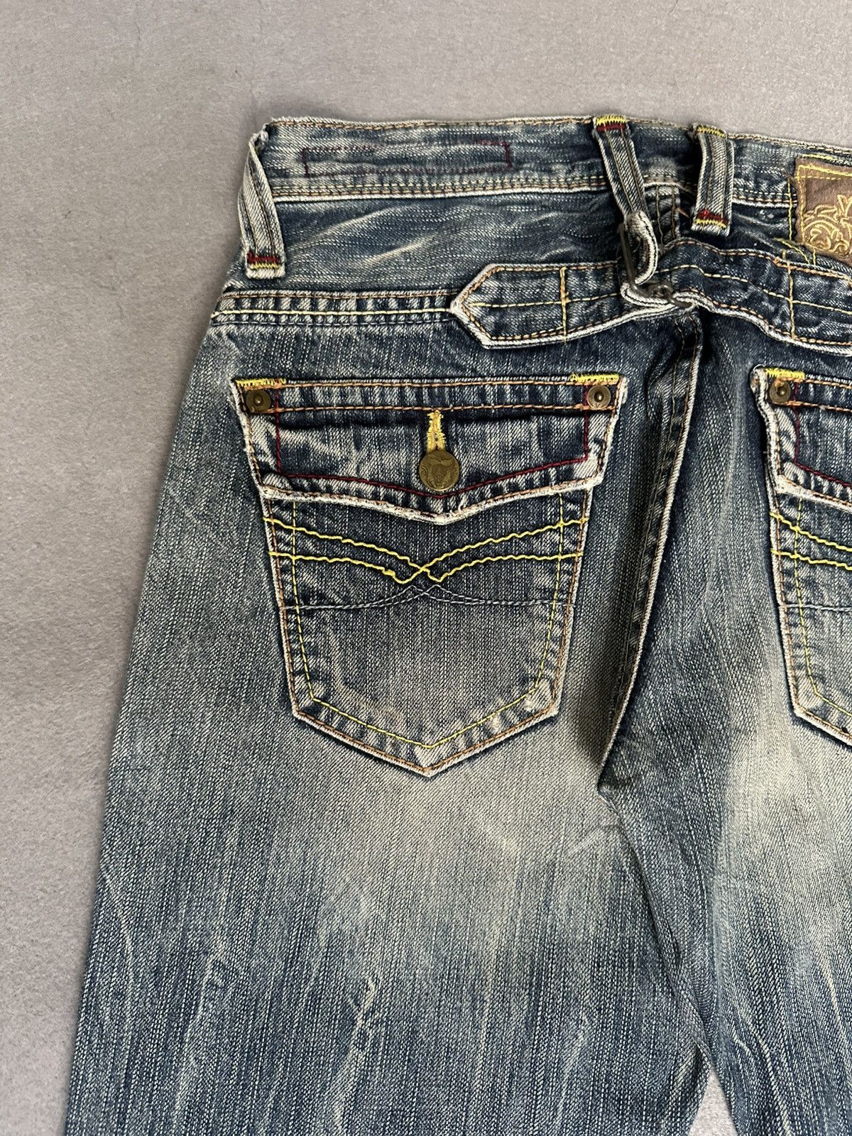 Japanese Brand FLARE Brappers Japan Denim Claw Marks Low Rise Denim Size US 28 / EU 44 - 14 Thumbnail
