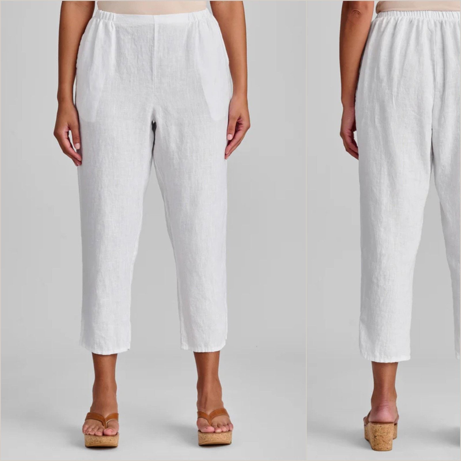 FLAX Flax by Jeanne Engelhart Large Linen Pocketed Ankle pant Size 34" / US 12 / IT 48 - 1 Thumbnail