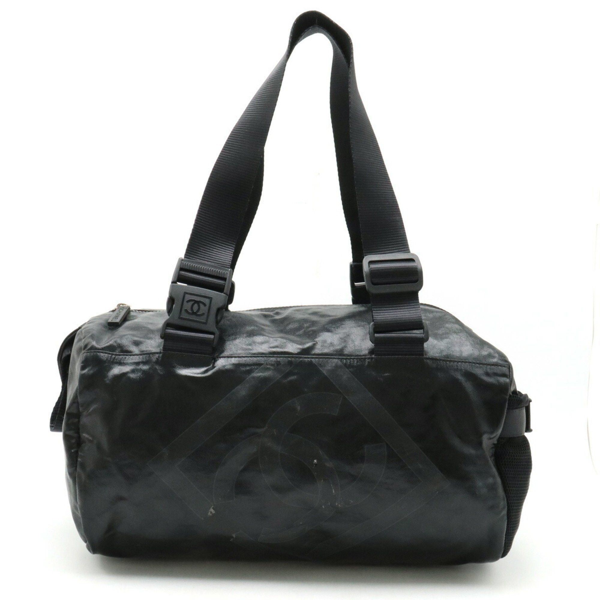 image of Chanel Sports Line Coco Mark Boston Bag Shoulder Coated Canvas Black A35980, Women's
