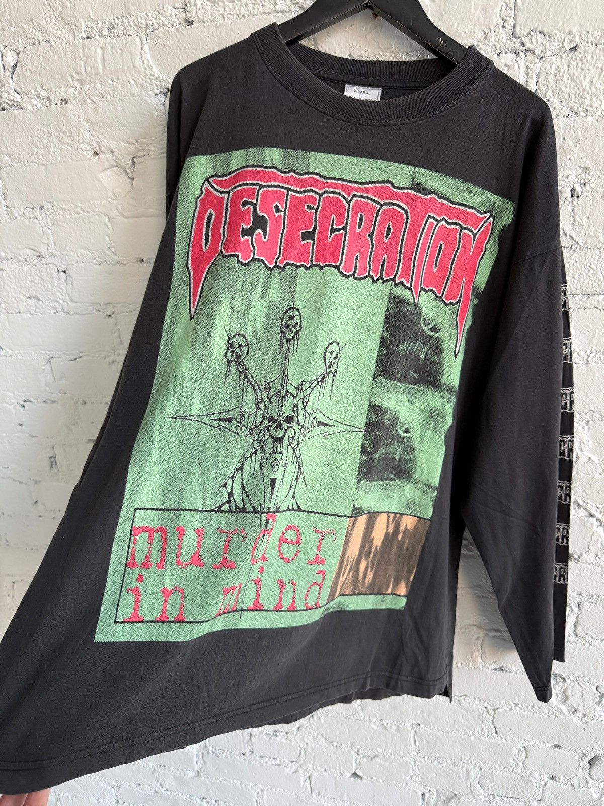 Vintage 1999 DESECRATION ‘MURDER IN MIND’ L/S TEE Size US XL / EU 56 / 4 - 3 Thumbnail