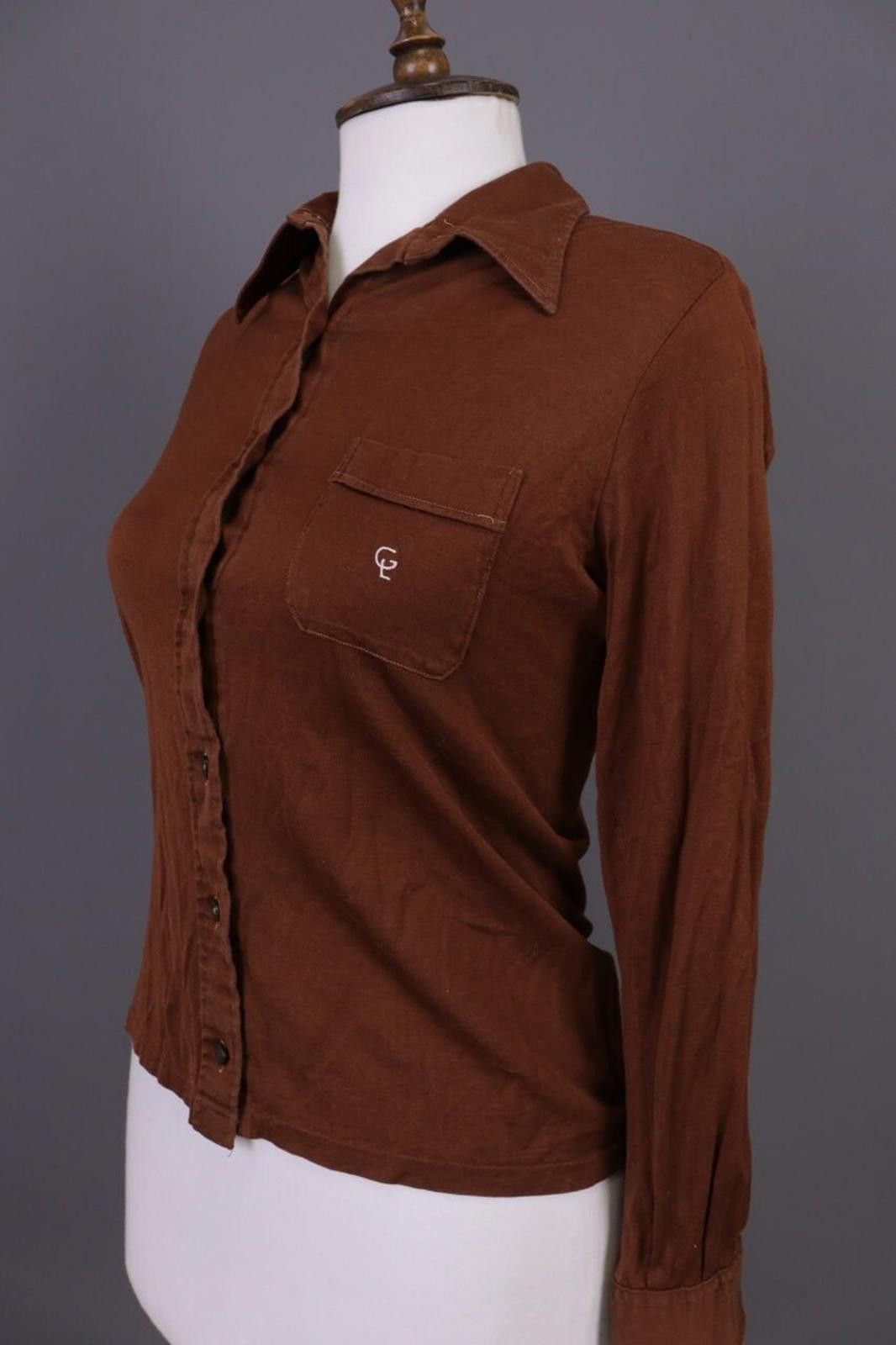 Guy Laroche Vintage Guy Laroche Brown Button Down Top Shirt Size 44 Size M / US 6-8 / IT 42-44 - 10 Thumbnail