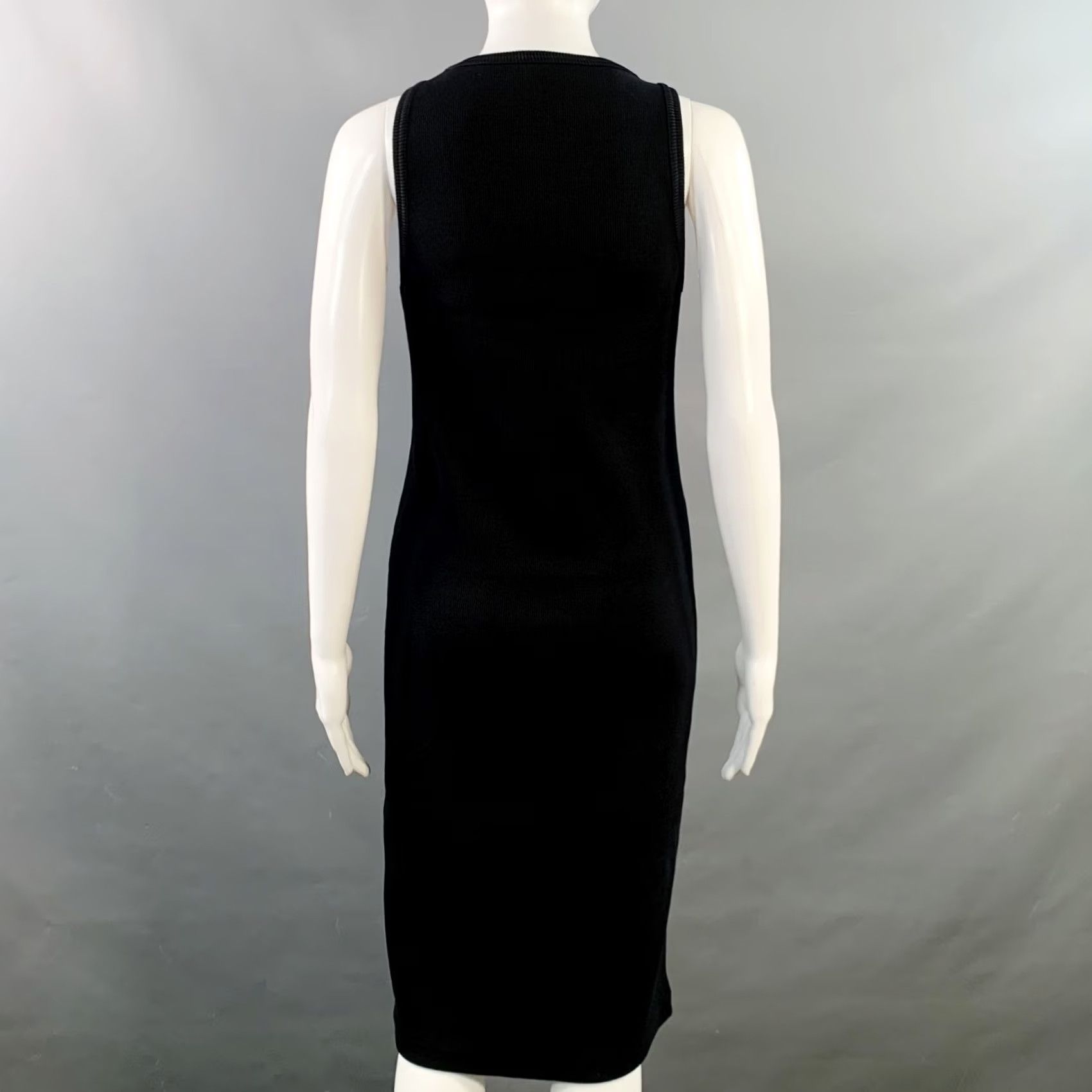 Bottega Veneta BOTTEGA VENETA Dress Black Ribbed Tank Cotton Elastane Size S Women Midi Pattern Ribbed Size S / US 4 / IT 40 - 3 Thumbnail