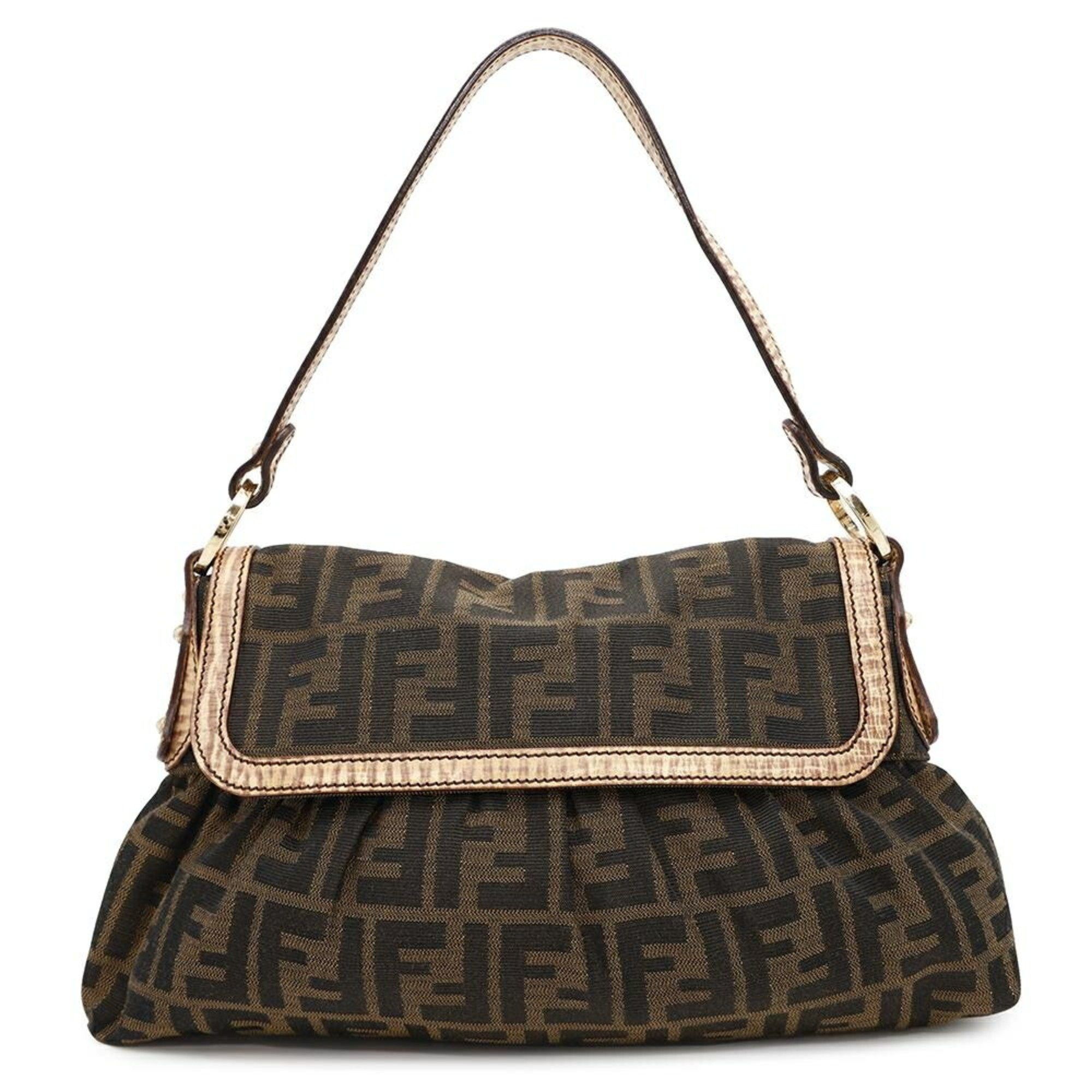 Fendi Shoulder Bag Zucca Pattern Canvas 8Br445 Fendi in Brown, Women's
