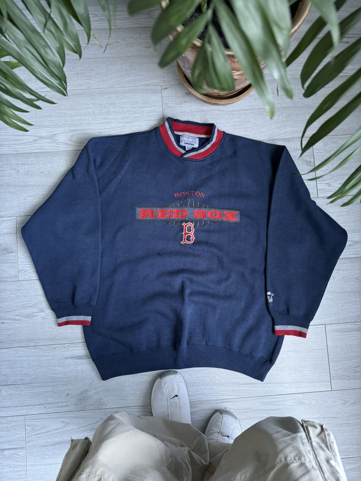 MLB × Starter × Vintage Vintage Starter NLB Boston Red Sox jersey Sweatshirt 90’s Size US XL / EU 56 / 4 - 1 Thumbnail
