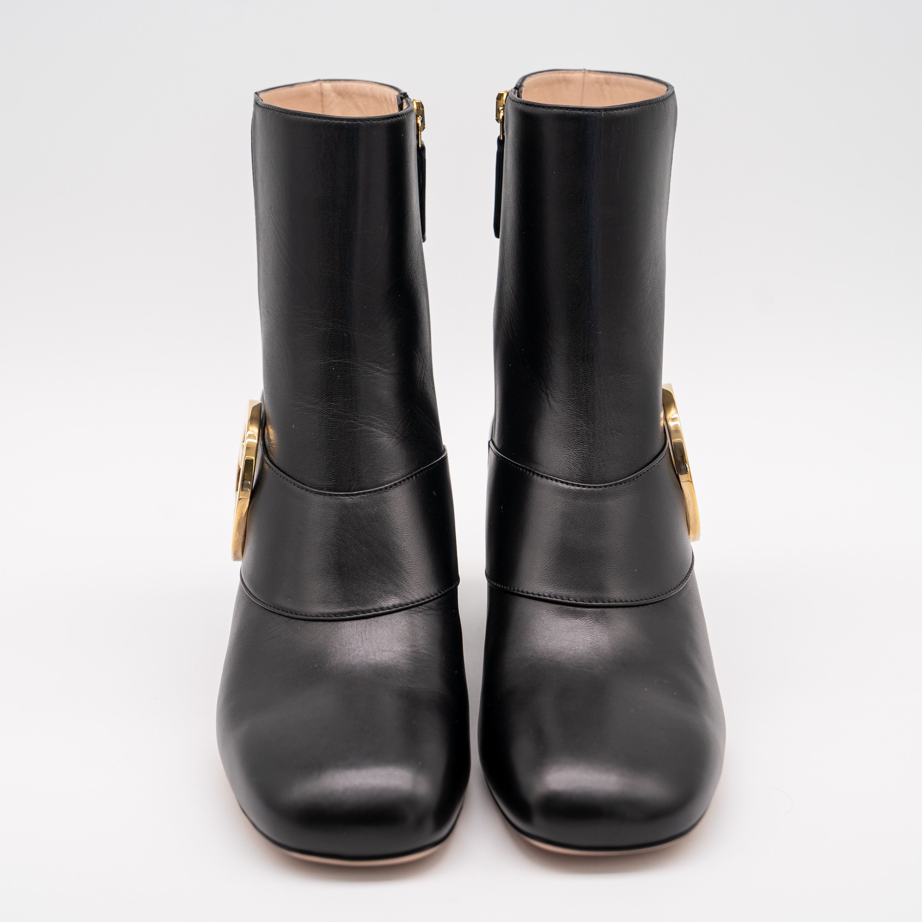 Gucci 41G 11 US Gucci GG Blondie Black Leather Ankle Boots Gold Size US 11 / IT 41 - 2 Thumbnail