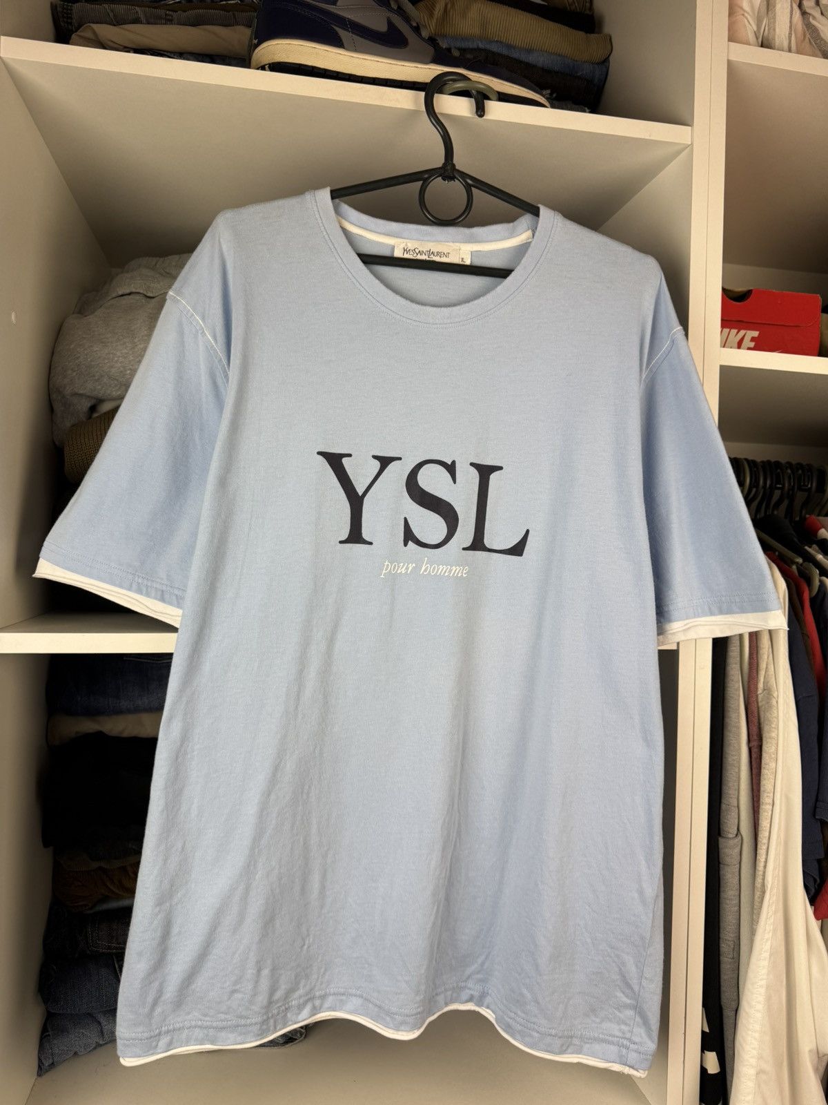 Yves Saint Laurent Yves Saint Laurent YSL Pour Homme Big logo T-shirt Size US XL / EU 56 / 4 - 1 Thumbnail