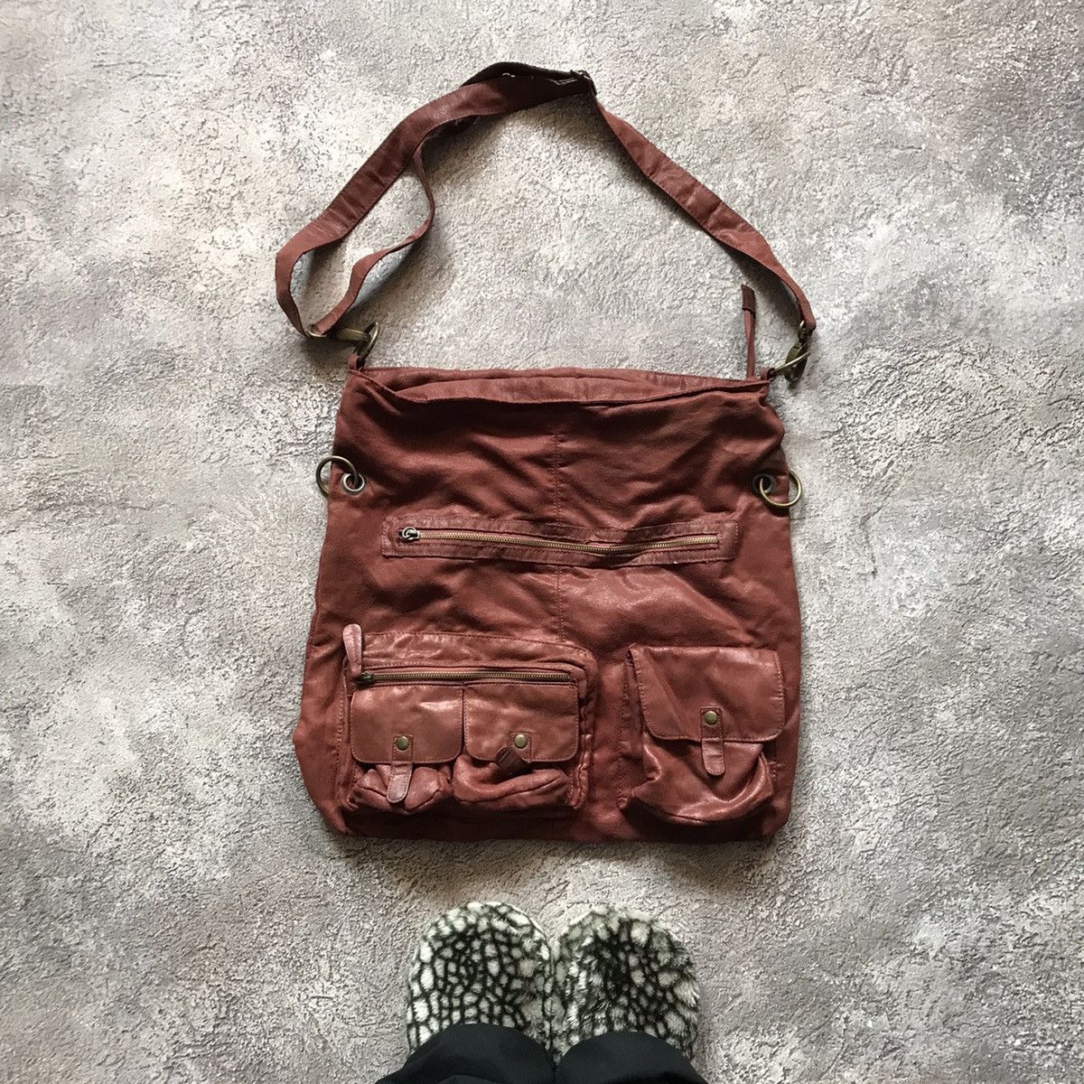 If Six Was Nine x Vintage 90's Crossbody Bag Japan Junya Watanabe Style Y2K in Brown, Men's