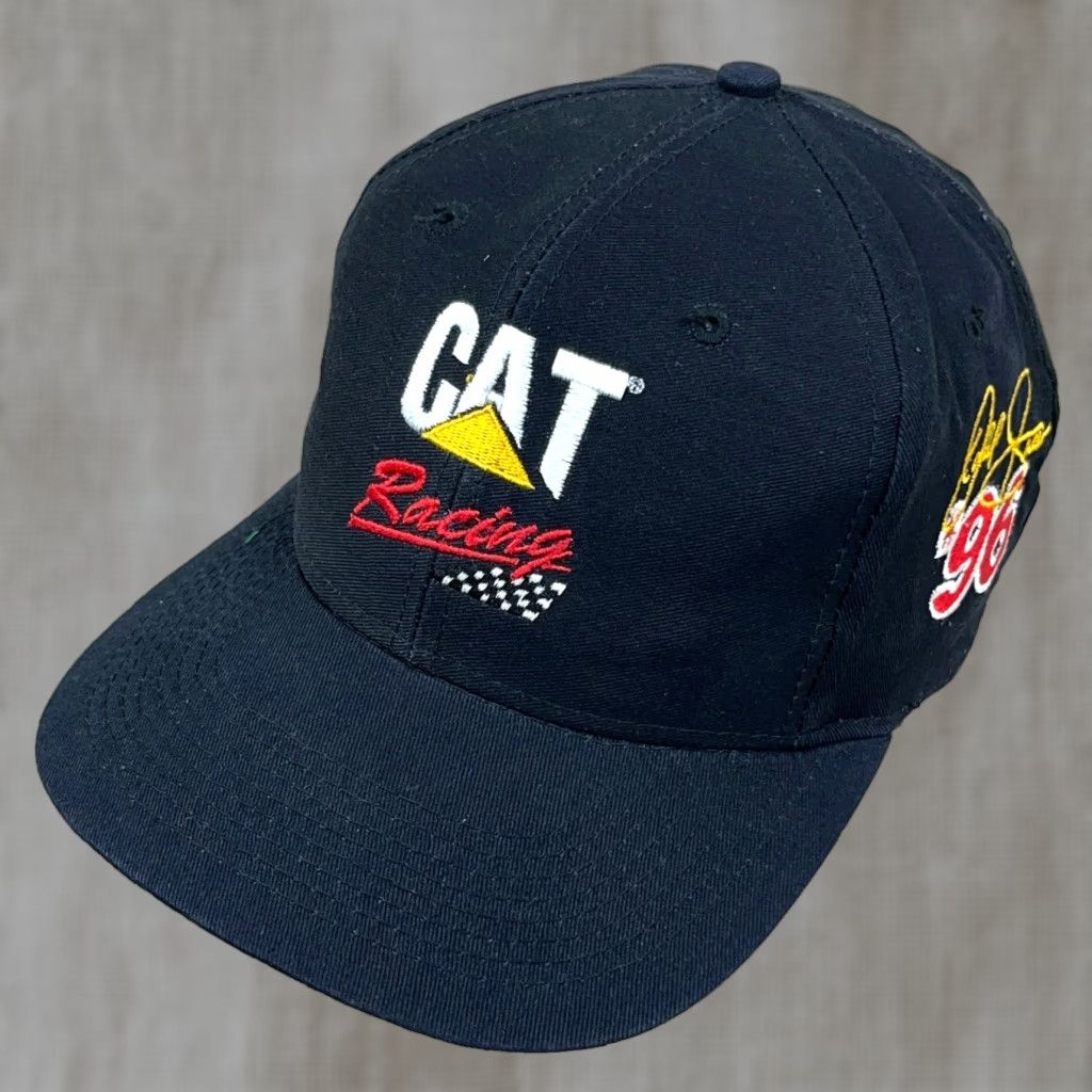 Vintage VINTAGE CAT Racing Snapback Hat Cap Black 90s Adjustable Mens One Size Size ONE SIZE - 1 Thumbnail