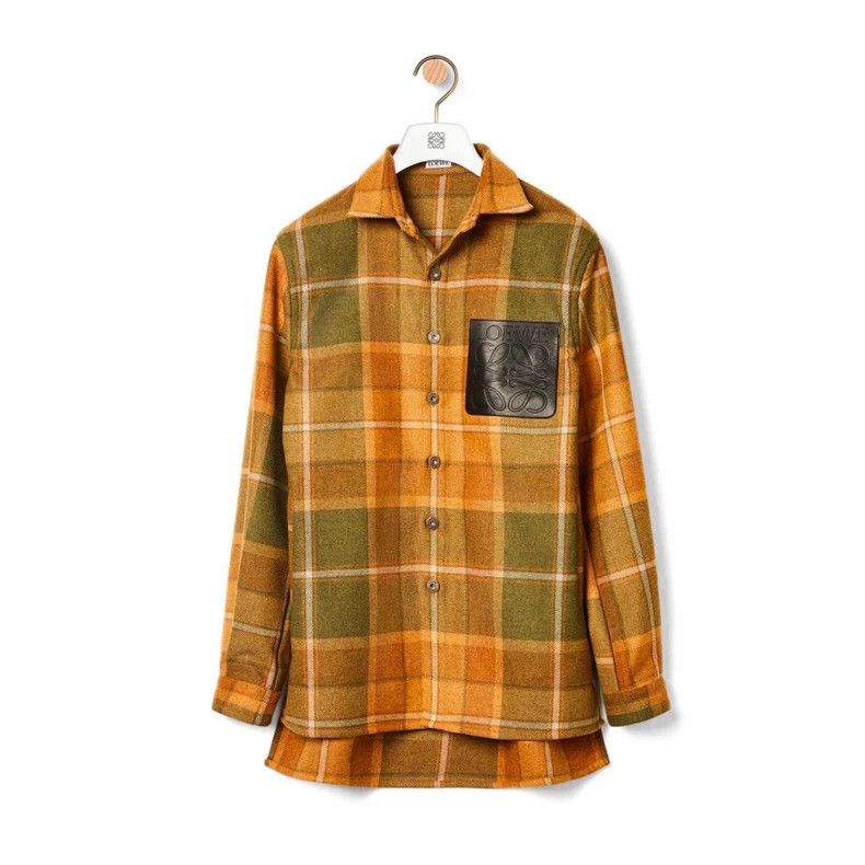Loewe LOEWE size39 Classic leather logo tweed plaid coat Size US XXS / EU 40 - 1 Thumbnail