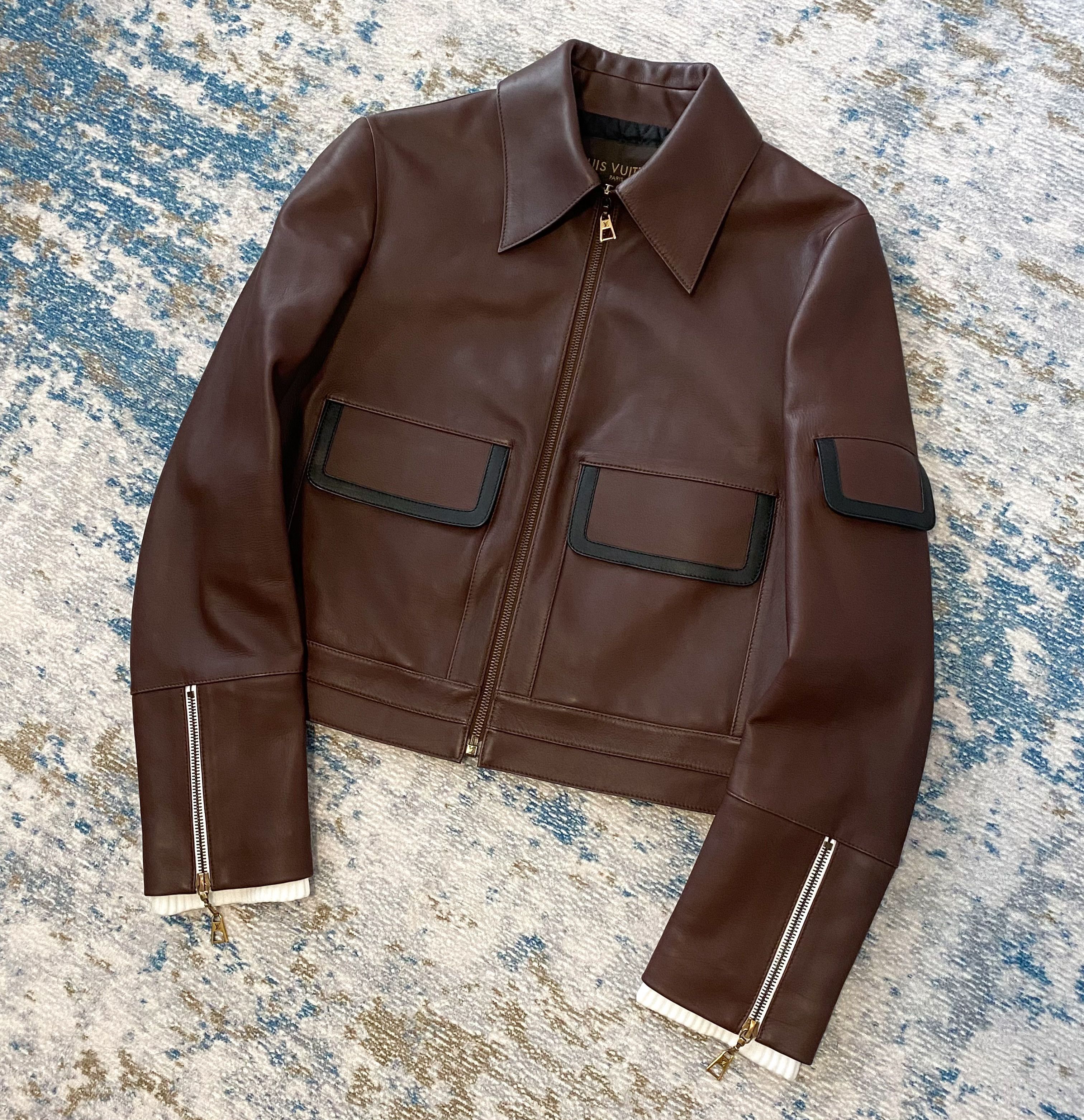 Louis Vuitton Louis Vuitton Leather Cropped Zip Front Jacket Size M / US 6-8 / IT 42-44 - 4 Thumbnail