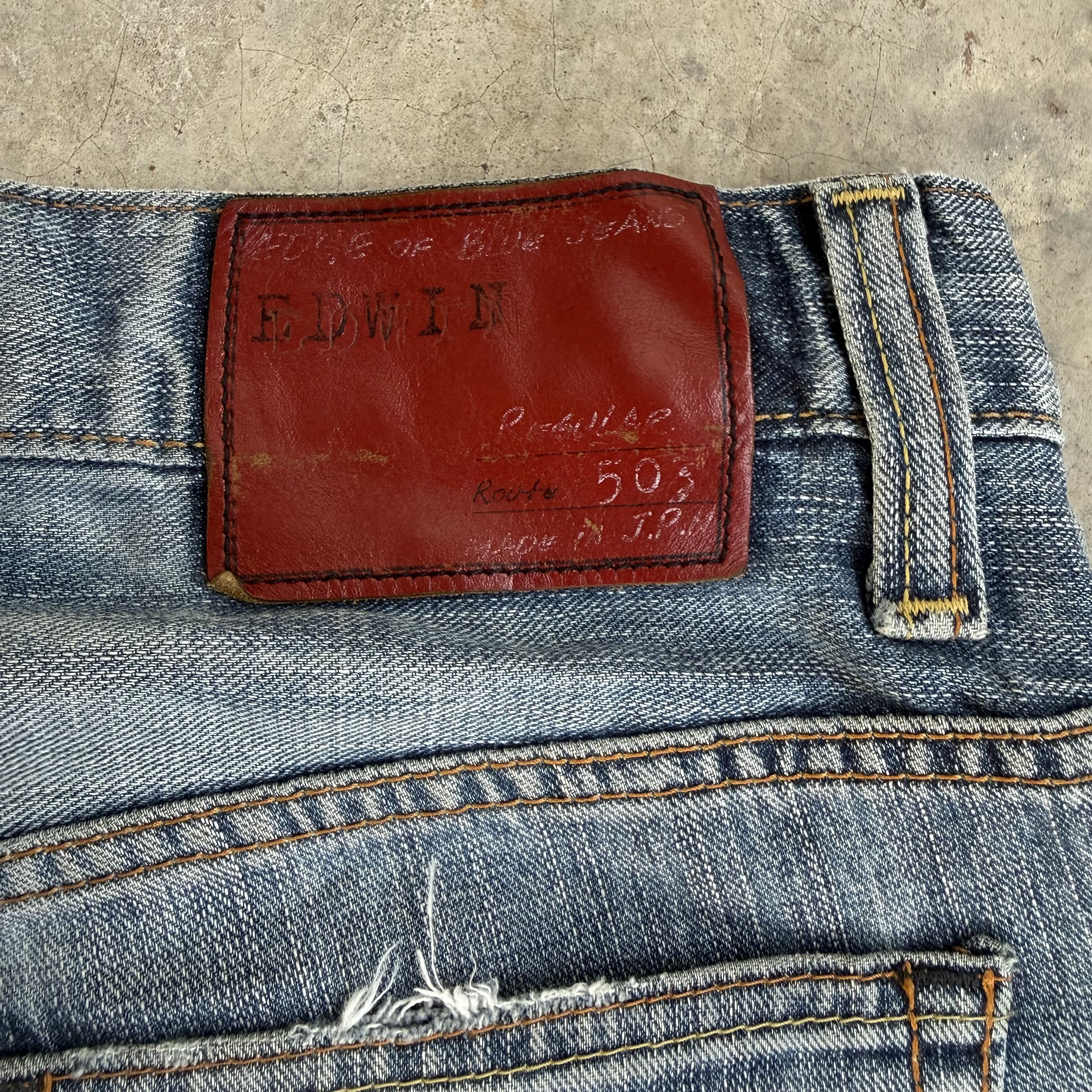 Edwin Vintage Edwin Faded Ripped Denim Jean Pants Size US 34 / EU 50 - 9 Thumbnail