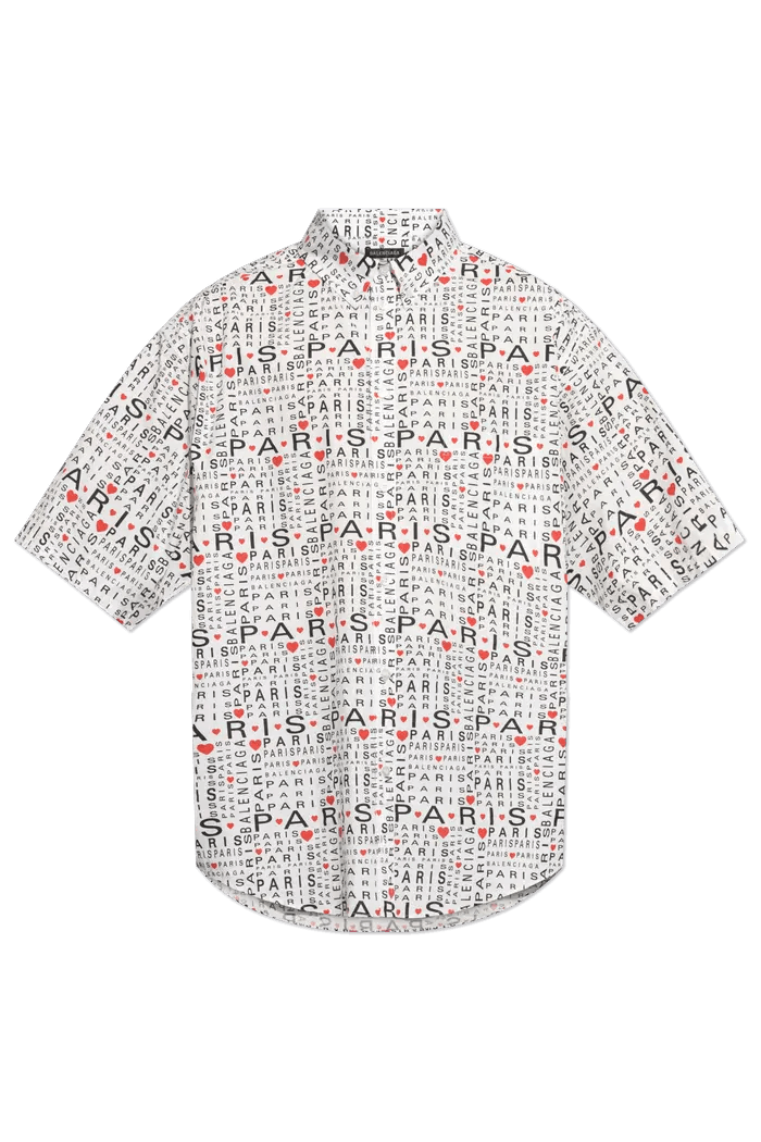 Balenciaga o1bcso1str0226 Love Paris Short Sleeve Shirt Multicolor Size US M / EU 48-50 / 2 - 1 Thumbnail
