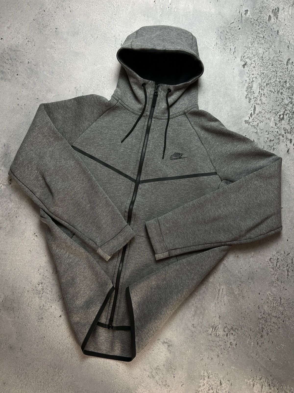 Nike 🔥 Grey Nike Tech Fleece Full Suit Oversize Drill Track Suit Size US XL / EU 56 / 4 - 3 Thumbnail