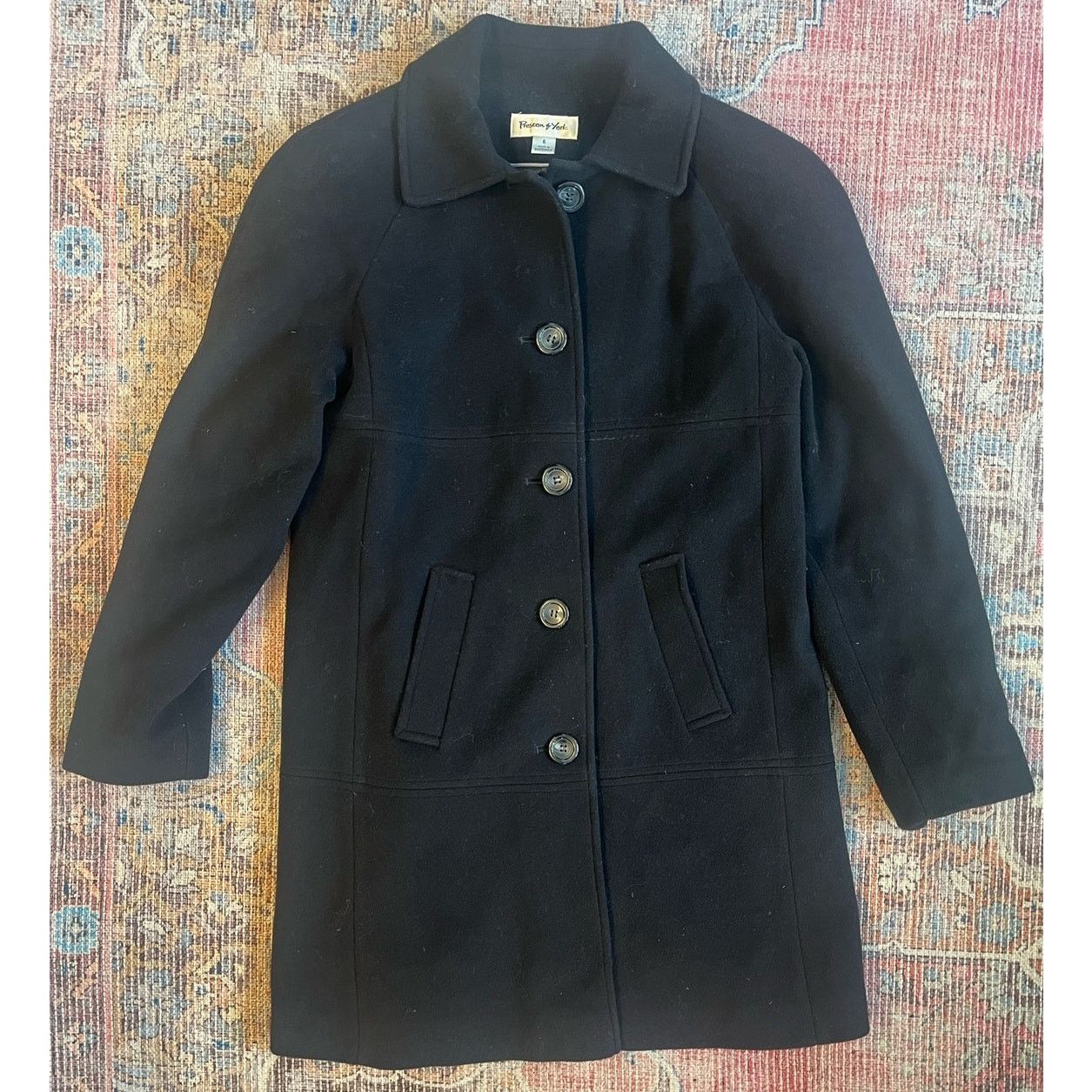 Preston & York Preston & York Single Breasted Trench Coat Black SZ 6 Size M / US 6-8 / IT 42-44 - 1 Thumbnail