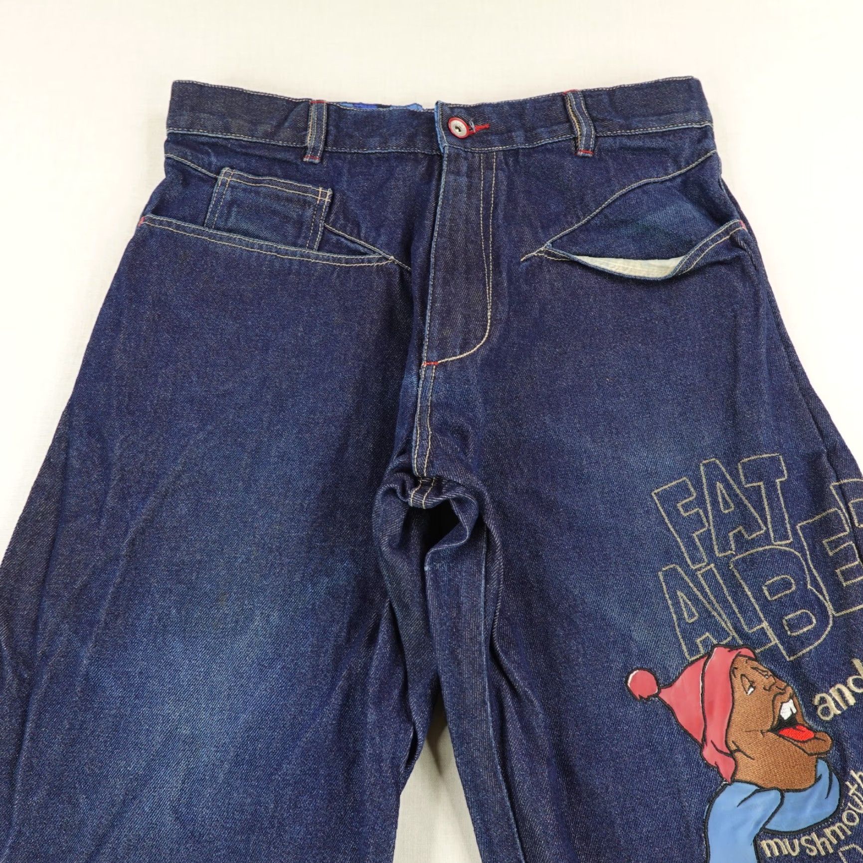 Fubu VINTAGE FUBU Men's Wide Leg Jeans 34 Dark Blue Hip Hop Retro 90s Baggy Denim Size US 33 - 2 Thumbnail