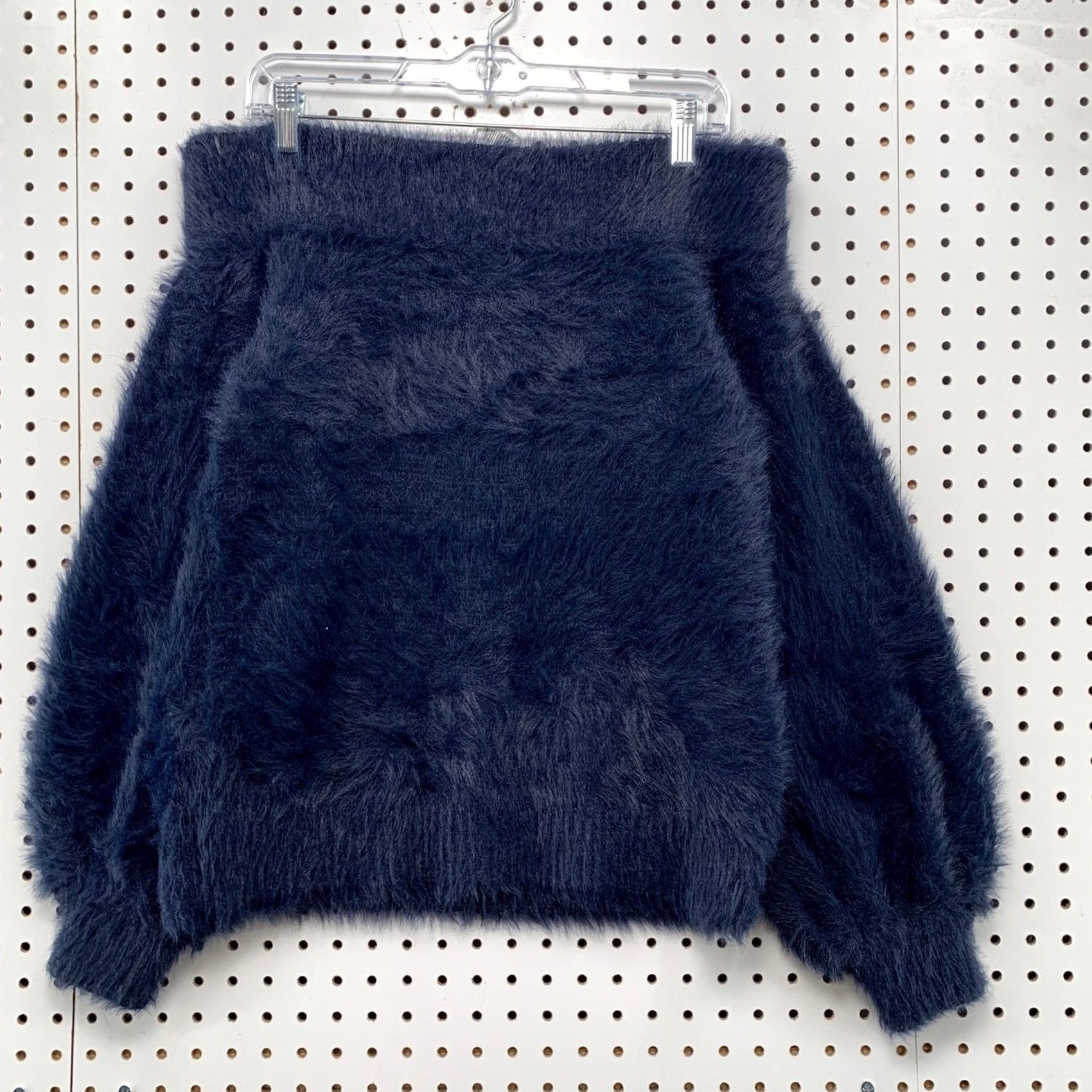 Banana Republic Banana Republic Sweater Womens S Navy Blue Puff Sleeve Off Shoulder Knit Pullover Mens Womens Size S / US 4 / IT 40 - 4 Thumbnail