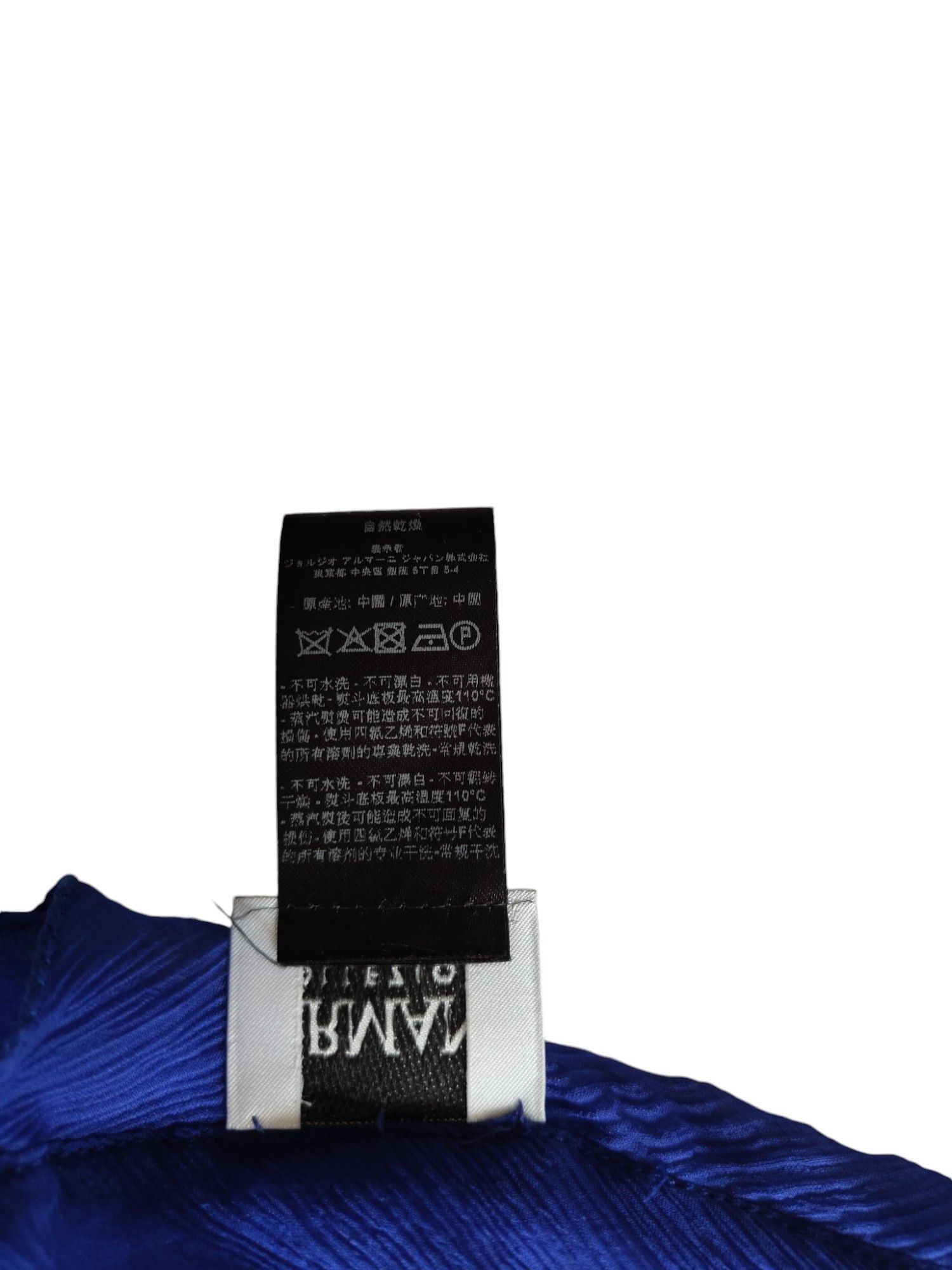 Armani Collezioni Royal Blue Silk Scarf With 3 Layer Ruffle Finishing Size ONE SIZE - 4 Thumbnail