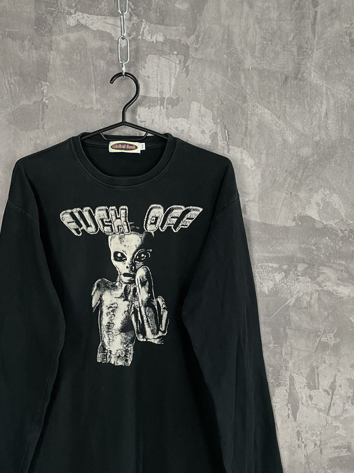 20471120 × If Six Was Nine Vintage “Fuck Off” Logo Alien Print Glamour Y2K Long Sleeve Size US M / EU 48-50 / 2 - 4 Thumbnail