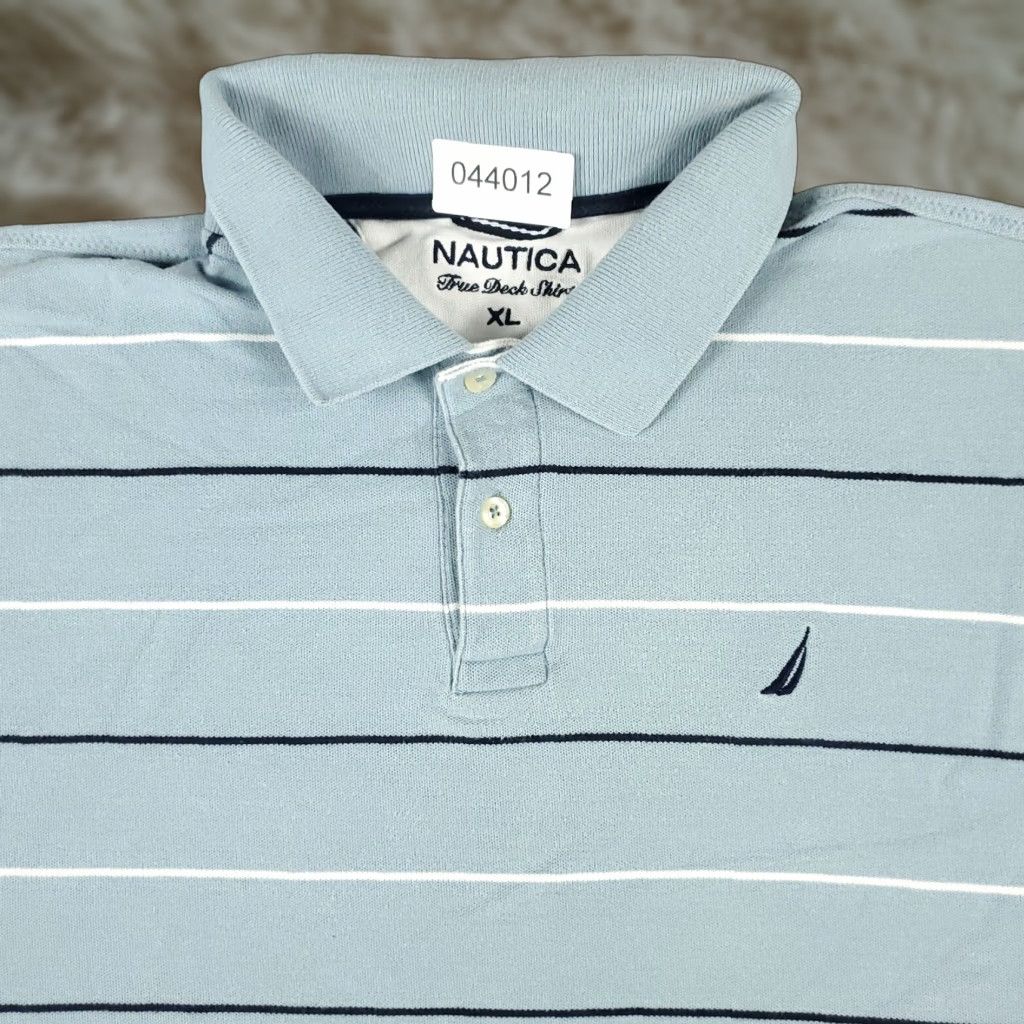 Nautica VINTAGE Nautica Polo Shirt Men XL Blue Striped Casual Short Sleeve 90s Preppy Mens Size US XL / EU 56 / 4 - 1 Thumbnail