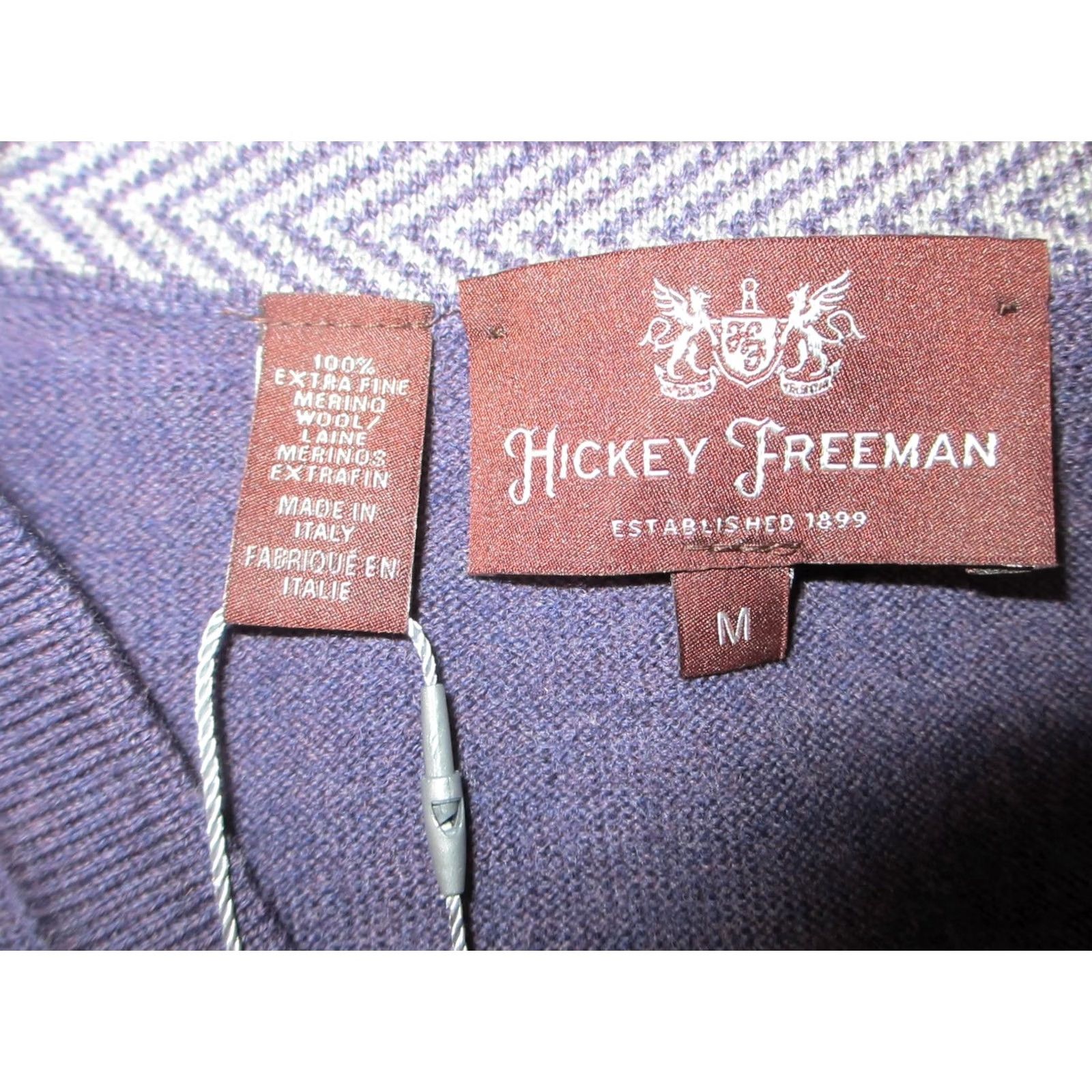 Vintage Hickey Freeman Sweater Mens Medium Purple Extra Fine Merino Wool V-Neck Pullover Size US M / EU 48-50 / 2 - 5 Thumbnail