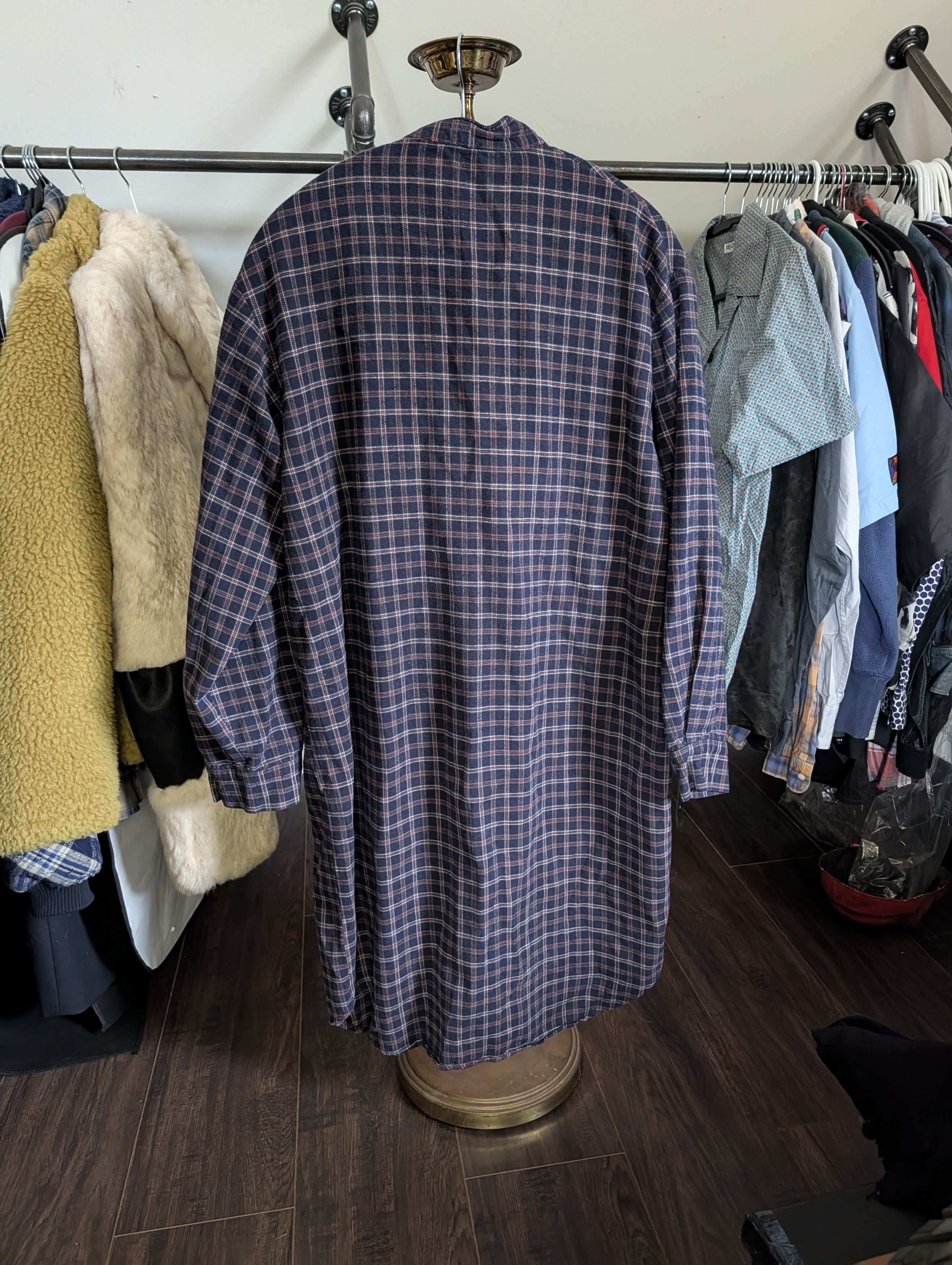 Lee LEE VALLEY IRELAND Vtg cotton flannel long Henley grandpa Size US XL / EU 56 / 4 - 9 Thumbnail