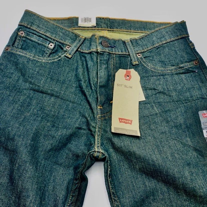 Levi's Levi’s 511 Slim Fit Advanced Stretch Jeans 30x34 Dark Wash Blue Denim Men’s NWT 04511-0408 Size US 30 / EU 46 - 4 Thumbnail