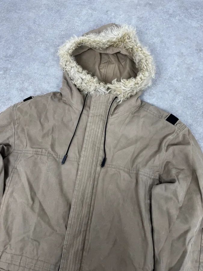 Givenchy 2000s Givenchy Destroyed Fur Hood Beige Cargo Jacket Size US M / EU 48-50 / 2 - 6 Thumbnail