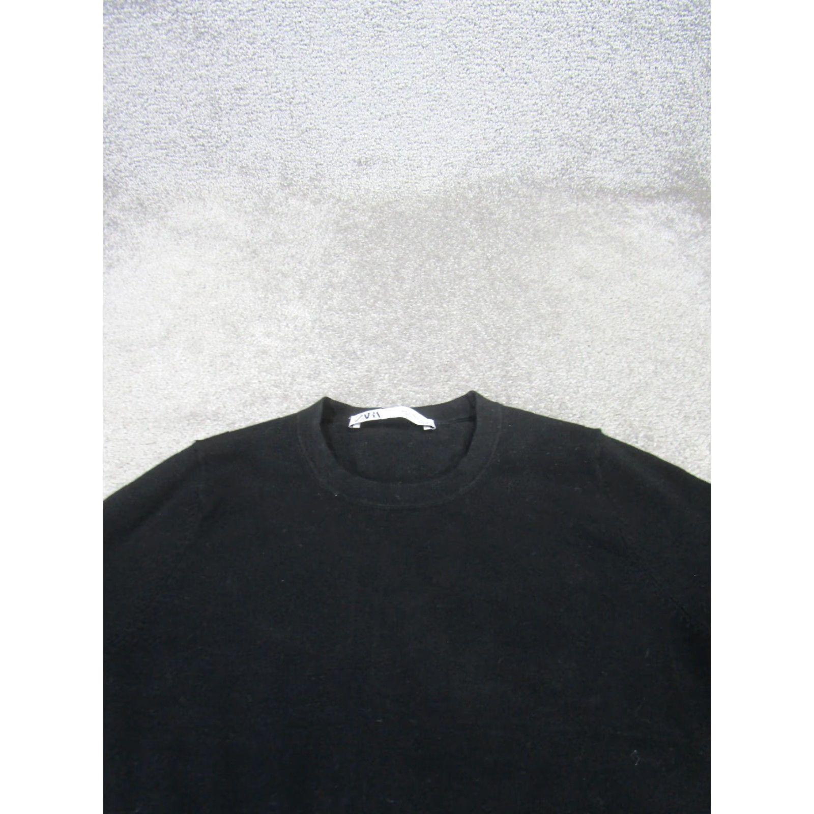 Zara Zara Sweater Womens Small Black Stretch Crew Pullover Size S / US 4 / IT 40 - 2 Thumbnail