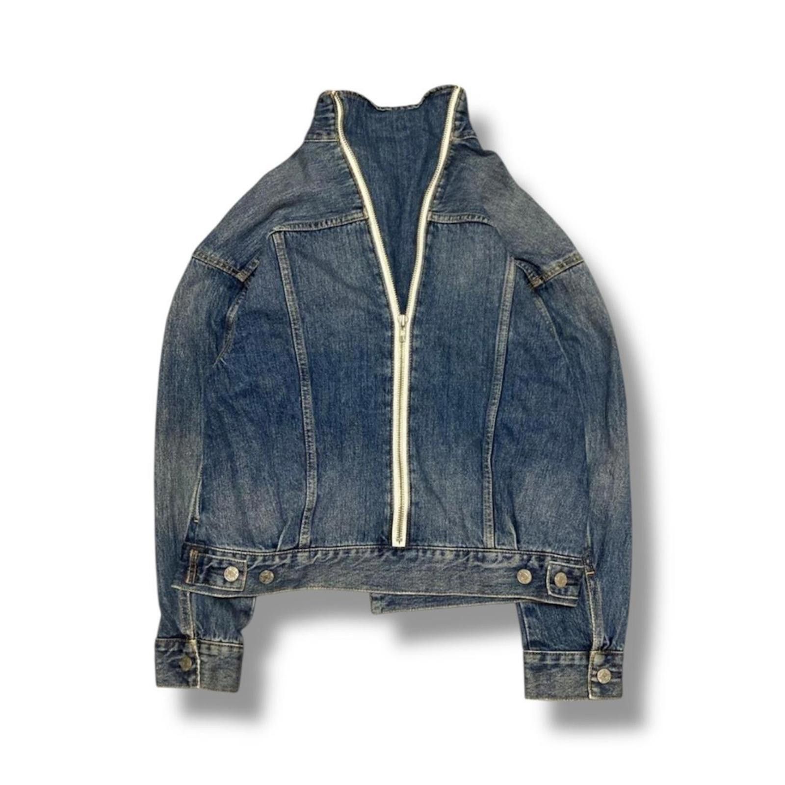Other Vintage 2000s biker style denim jacket with back zipper Size XS / US 0-2 / IT 36-38 - 1 Thumbnail