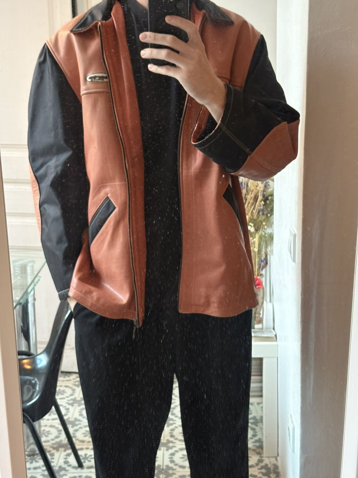 Libero Liberto Orange Leather Jacket Size US XL / EU 56 / 4 - 3 Thumbnail