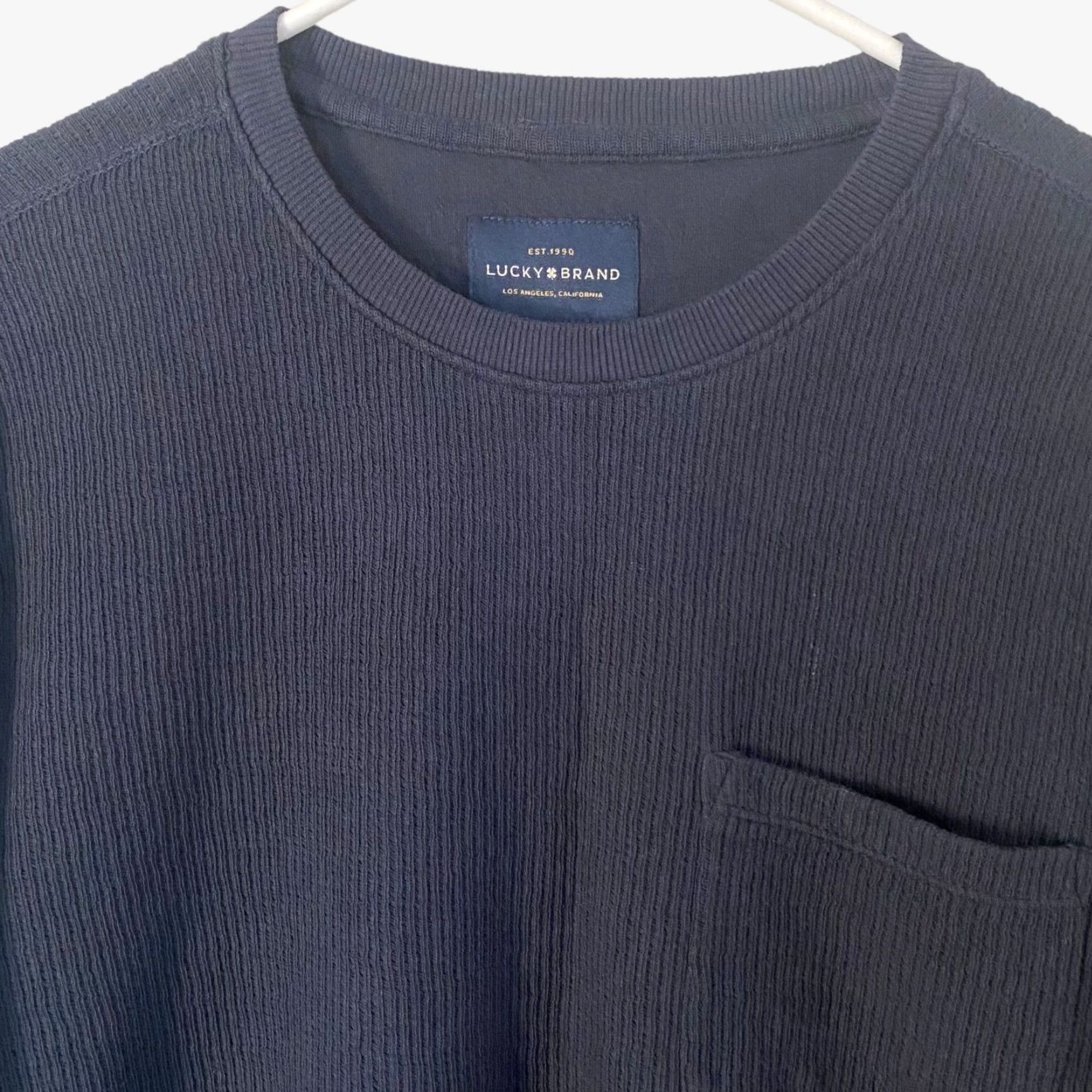 Lucky Brand Lucky Brand Crewneck Shirt Pocket Mens Medium Blue Long Sleeve Size US M / EU 48-50 / 2 - 5 Thumbnail