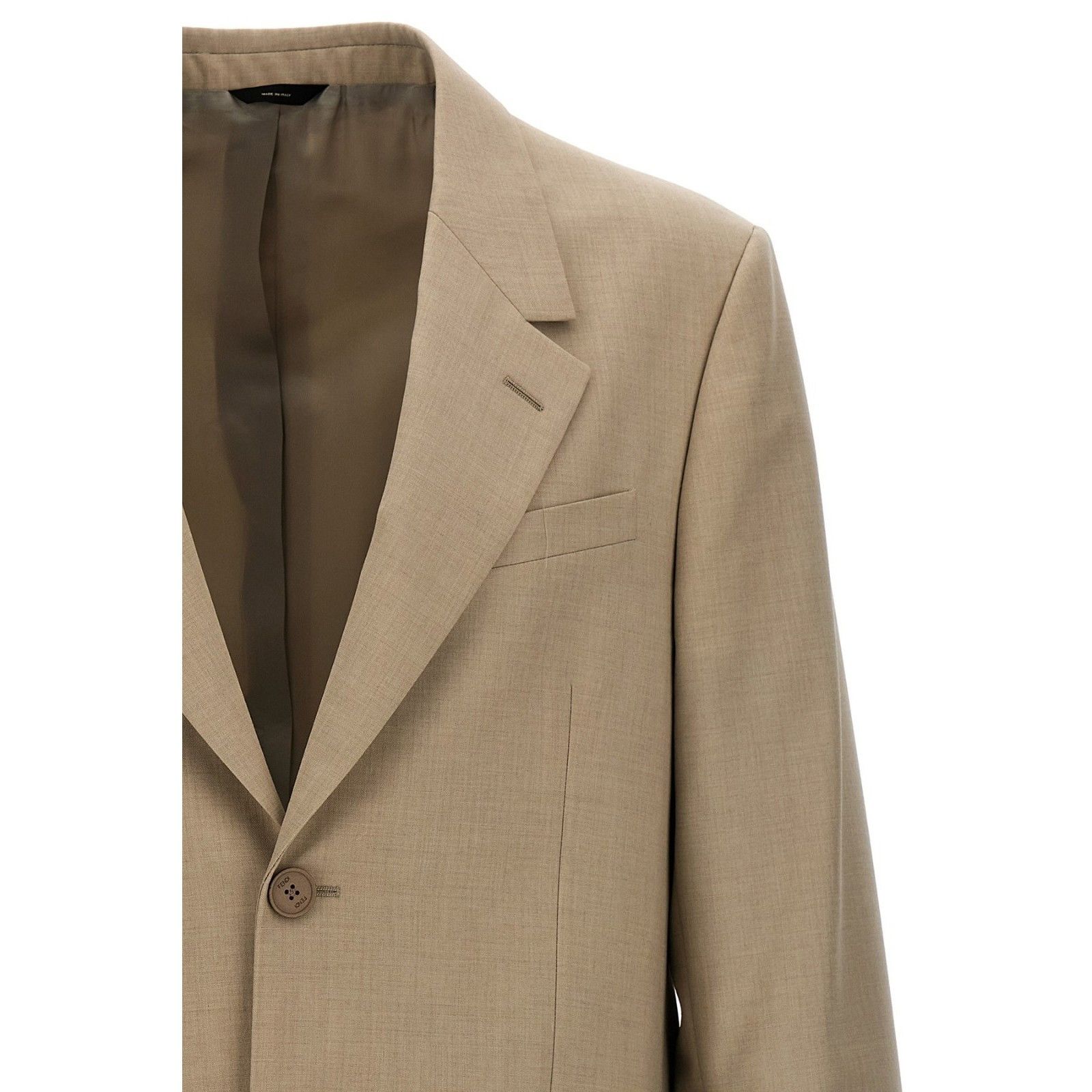 Fendi FENDI Single-Breasted Beige Wool Blazer Jacket New & Authent Size US S / EU 44-46 / 1 - 3 Thumbnail