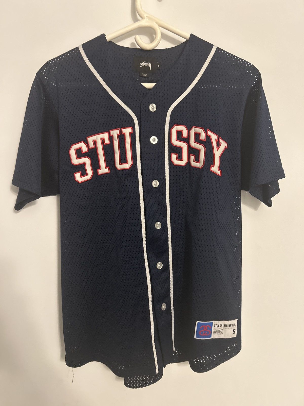 Stussy blue baseball jersey