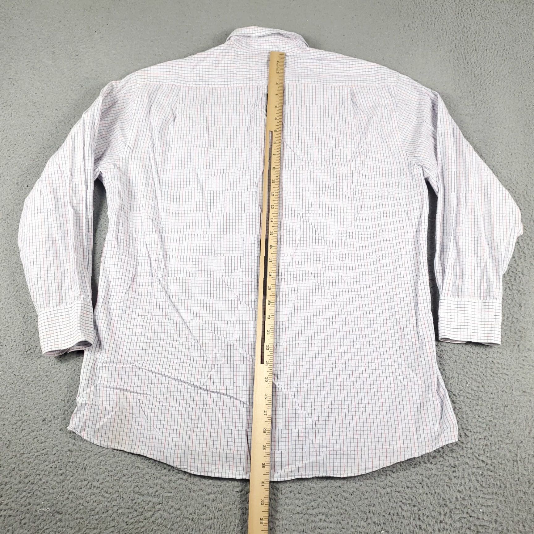 Tommy Hilfiger Tommy Hilfiger Dress Shirt Mens 16 Blue White Check Button Up Long Sleeve Regular Collar Point 100% Cotton Classic American Preppy Mens Size 42R - 3 Thumbnail